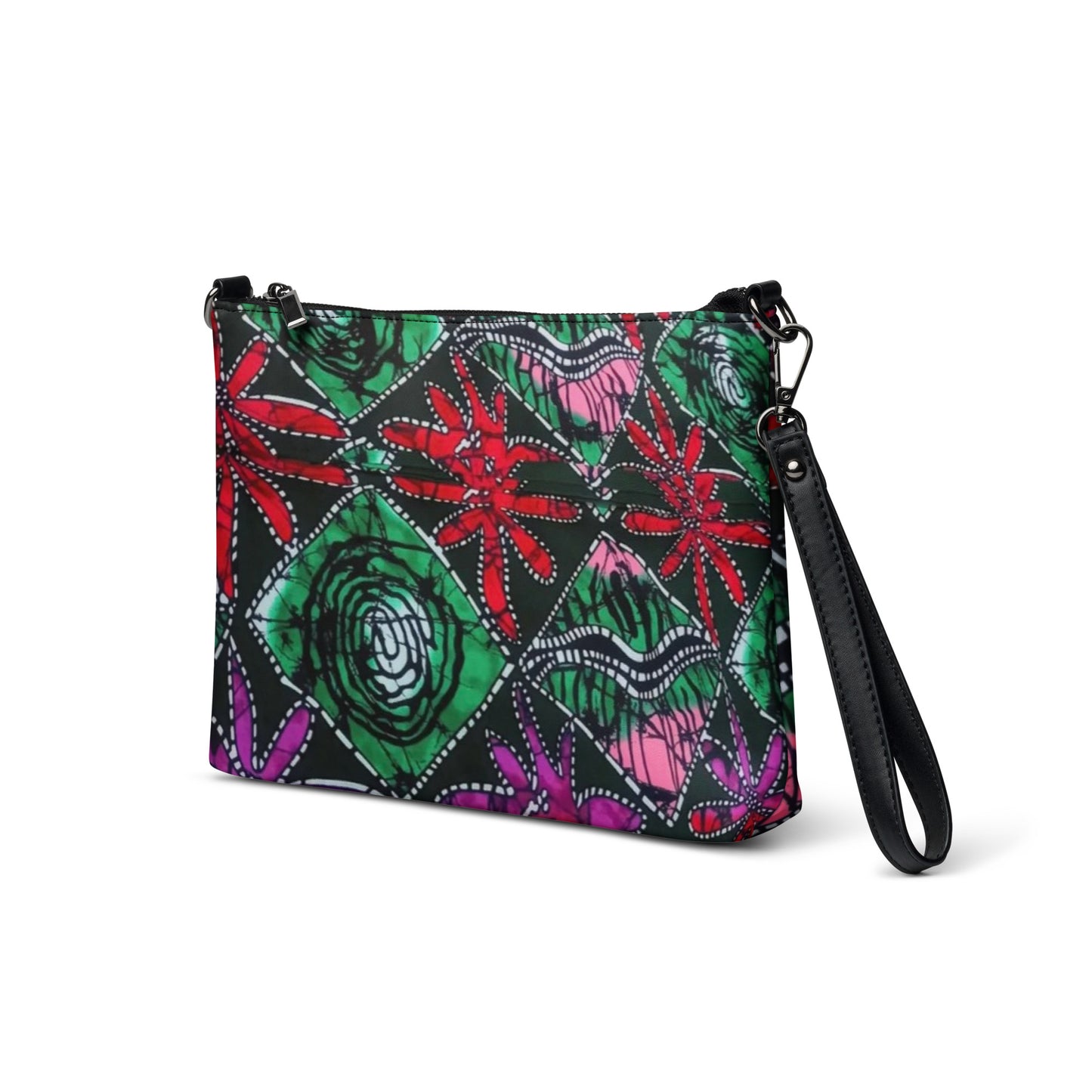 Green Red Purple Ankara Crossbody Bag