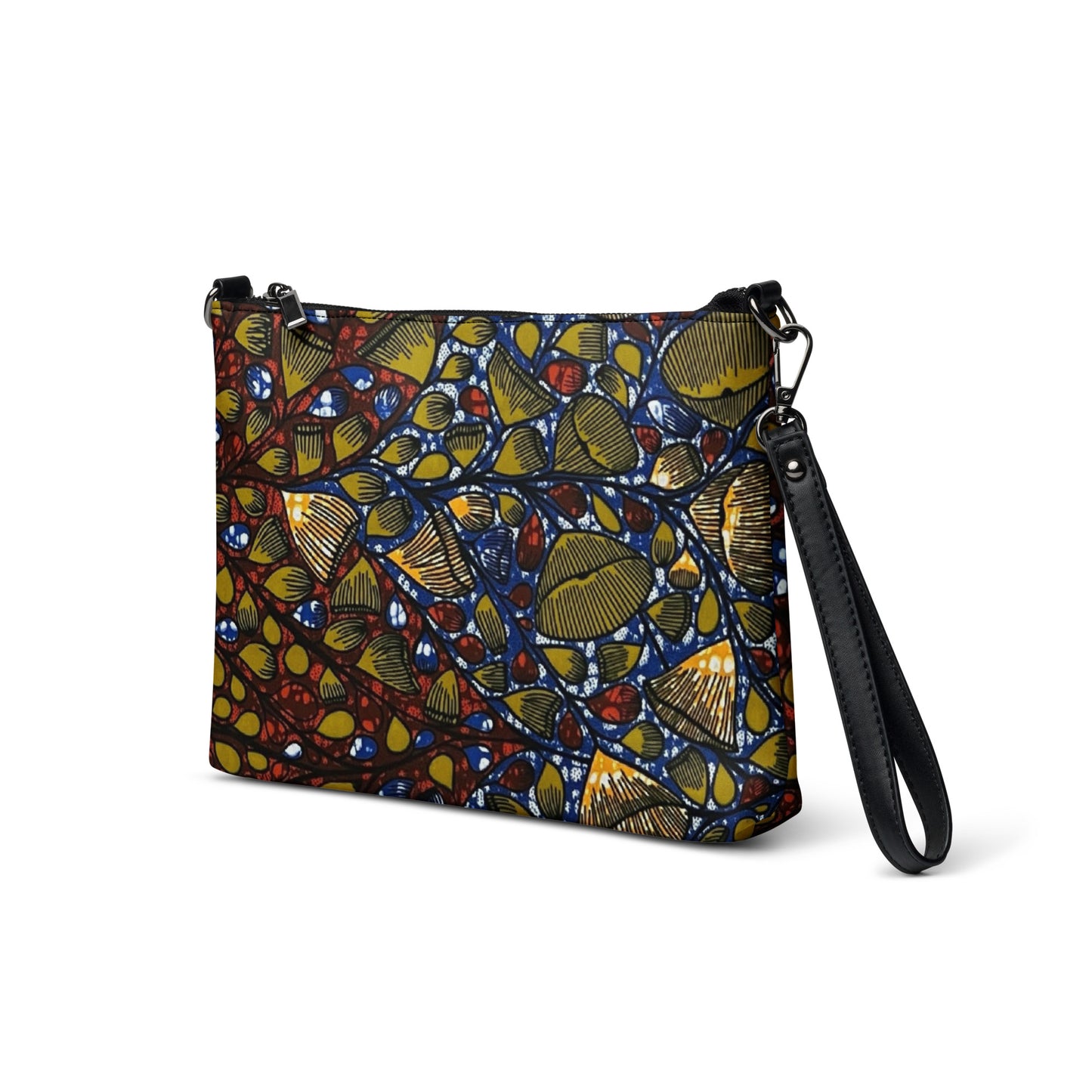 Leafy Abstract Ankara Crossbody Bag