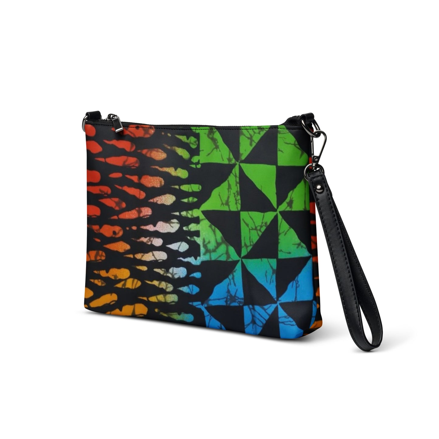 Multicolour Shapes Adire Ankara Crossbody Bag