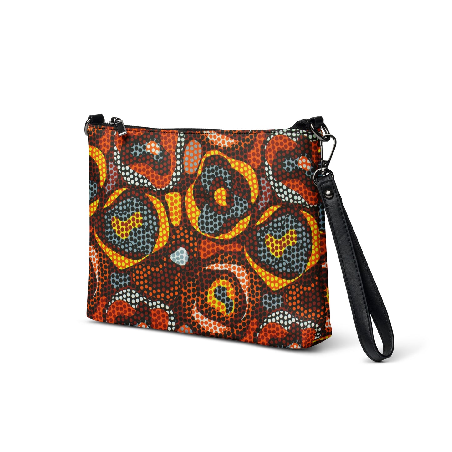 Multicoloured Orange Abstract Ankara Crossbody Bag