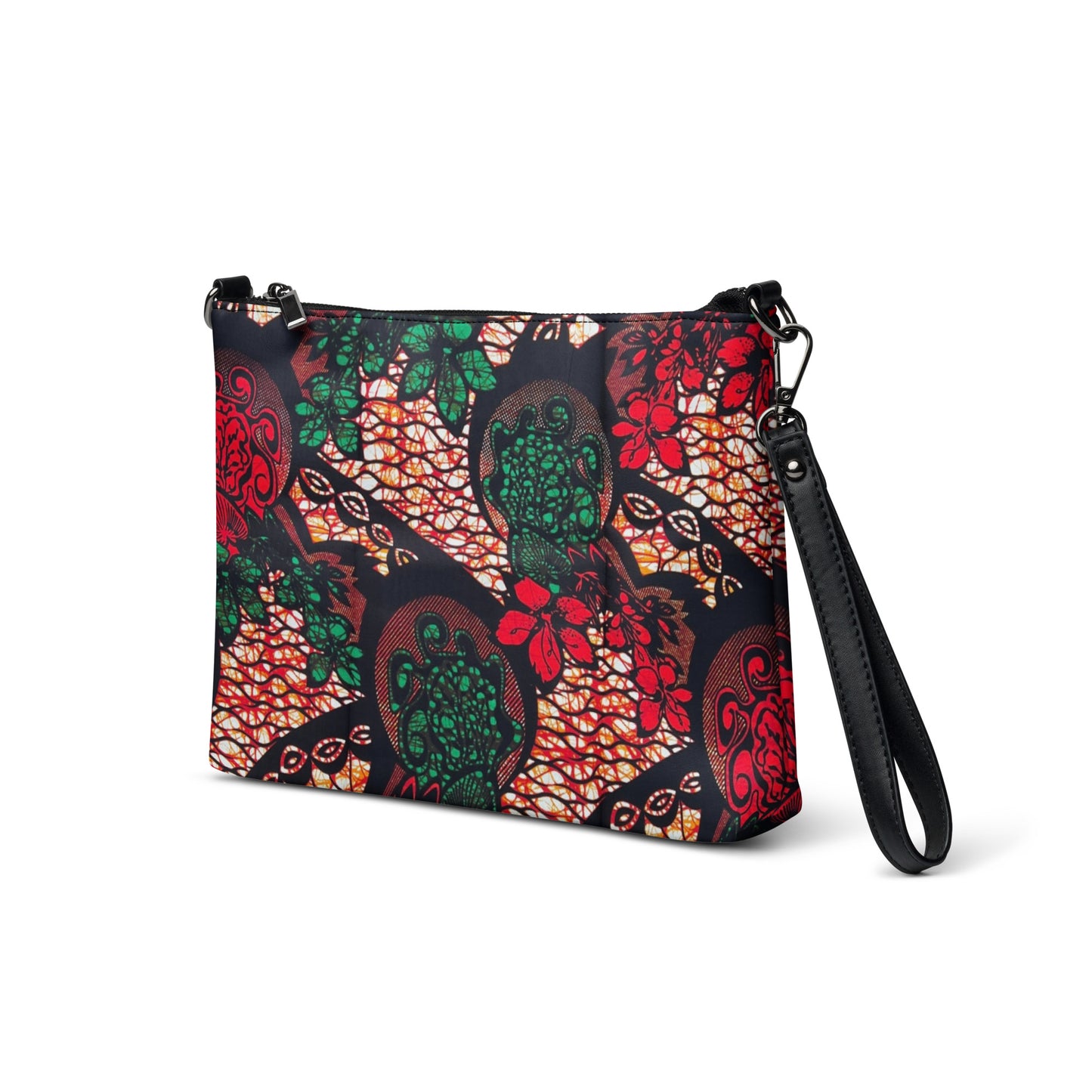 Orange Green Brown Ankara Crossbody Bag