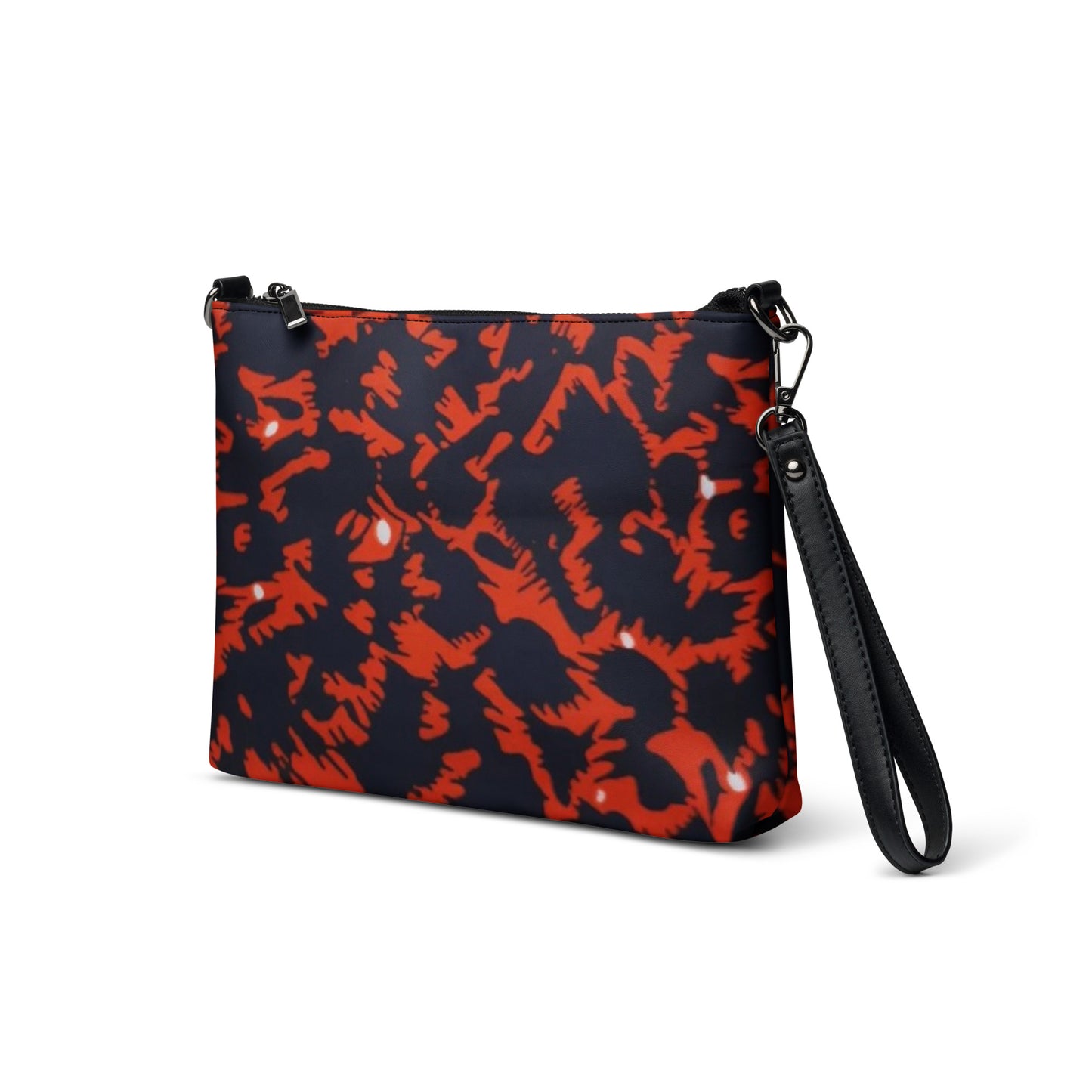 Orange Leopard Ankara Crossbody Bag