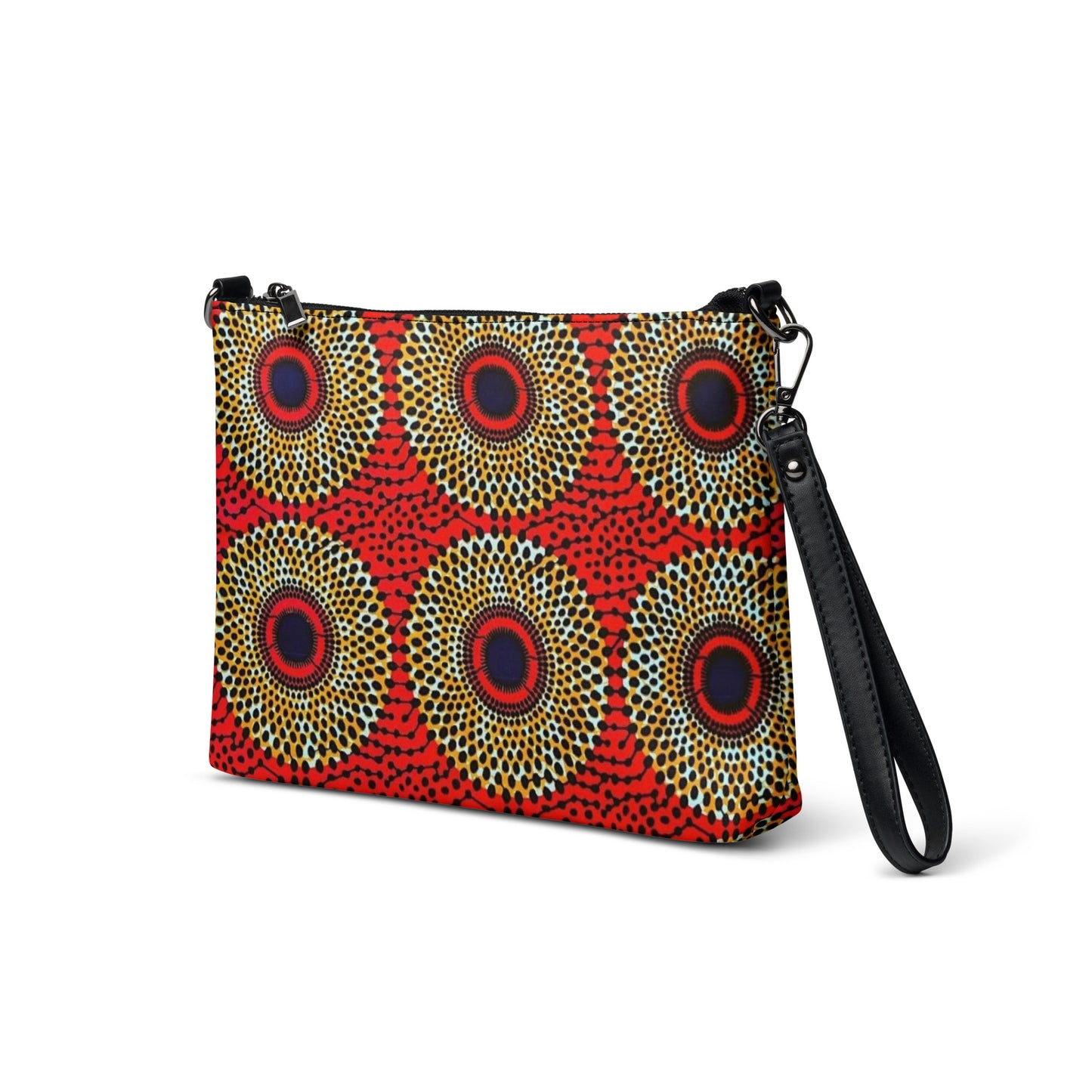 Orange Mandela Ankara Crossbody Bag