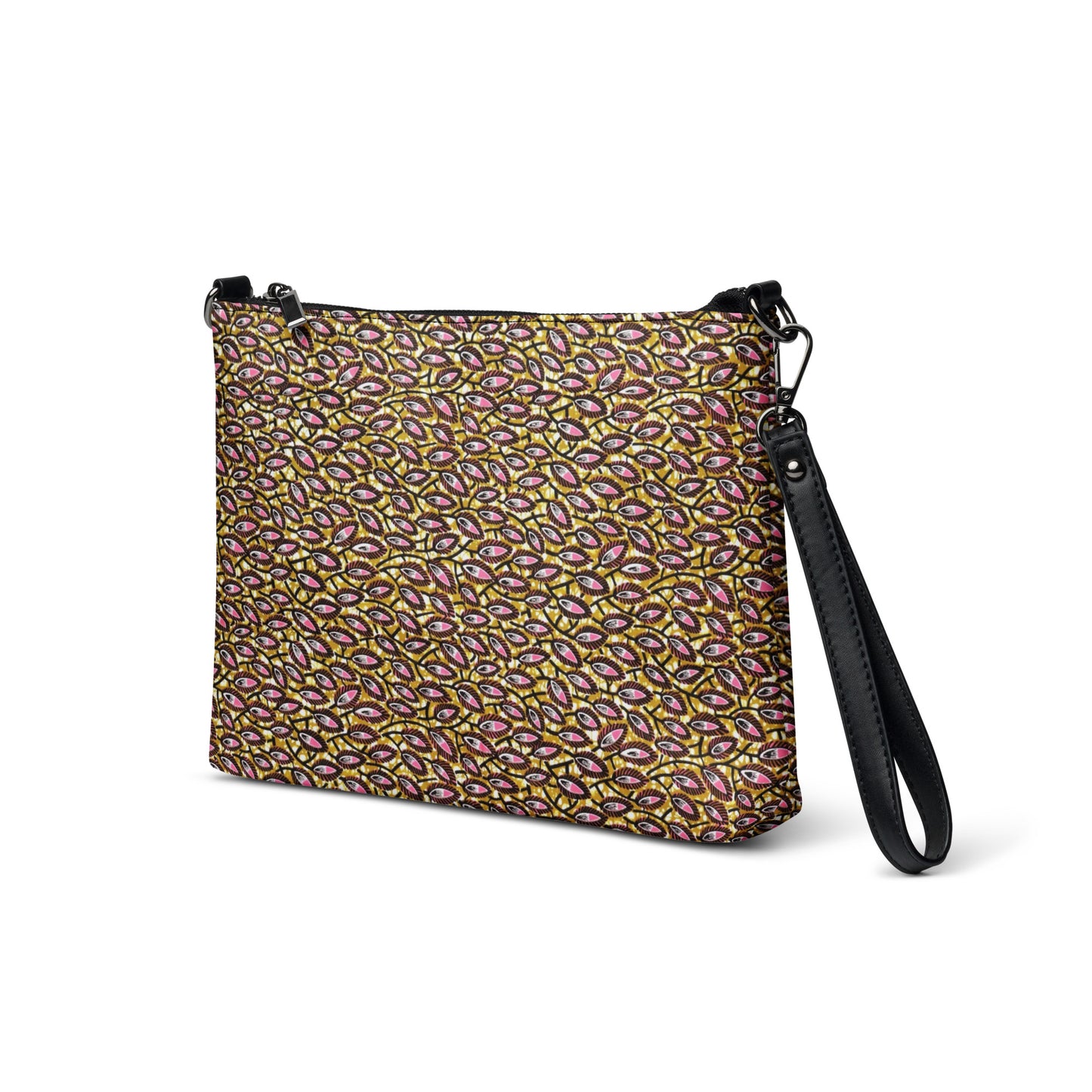 Pink Brown Ankara Crossbody Bag