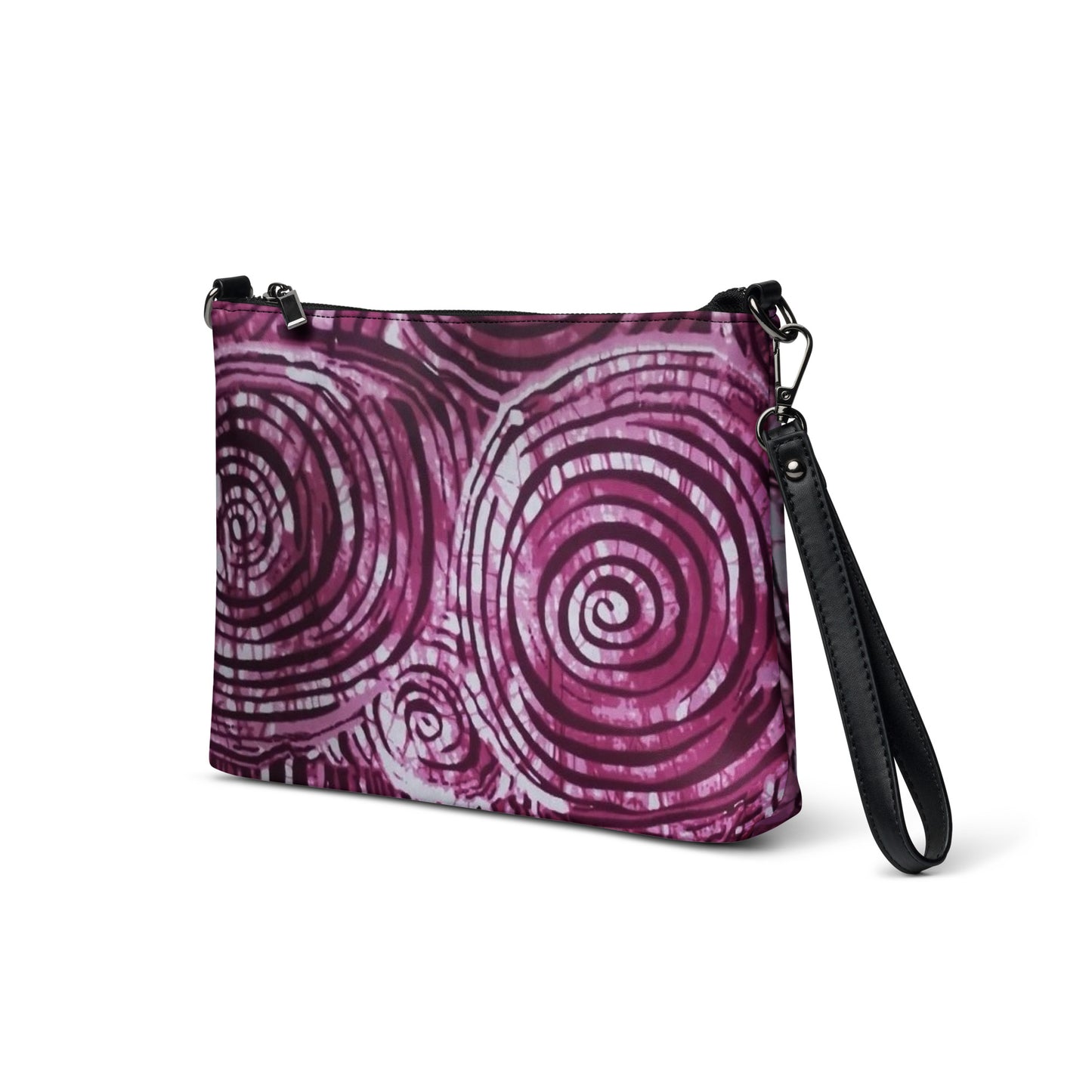 Pink Swirls Adire Crossbody Bag