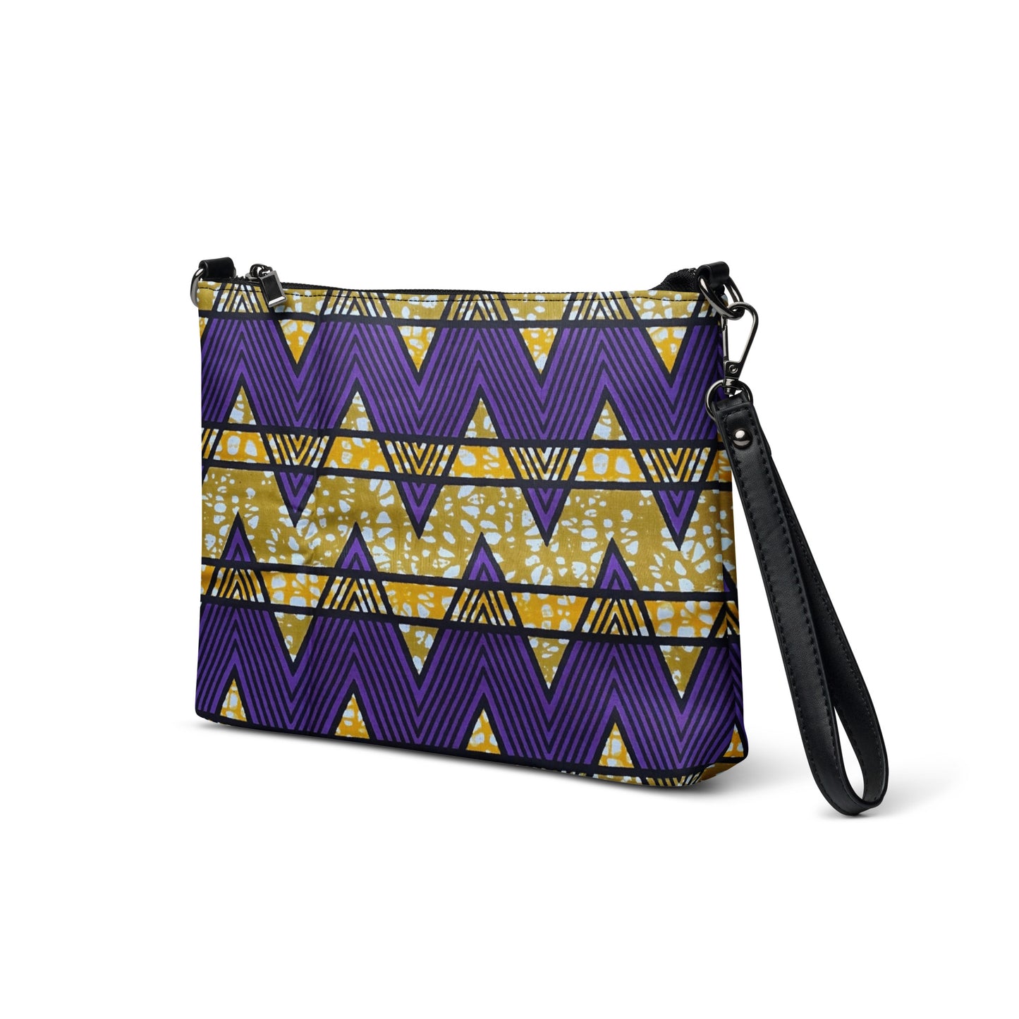 Purple & Yellow Kente Ankara Crossbody Bag