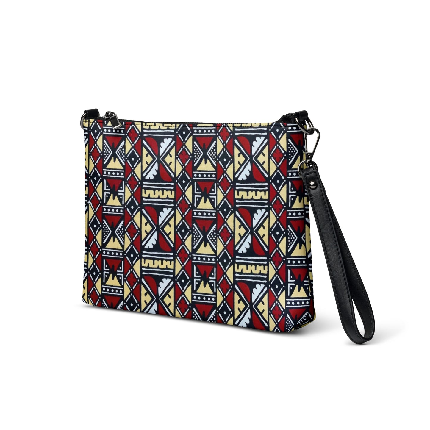 Red Cream Black & White Bogolan Ankara Crossbody Bag