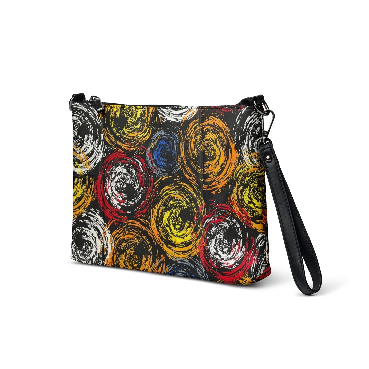 Vibrant Colourful Swirls Ankara Crossbody Bag