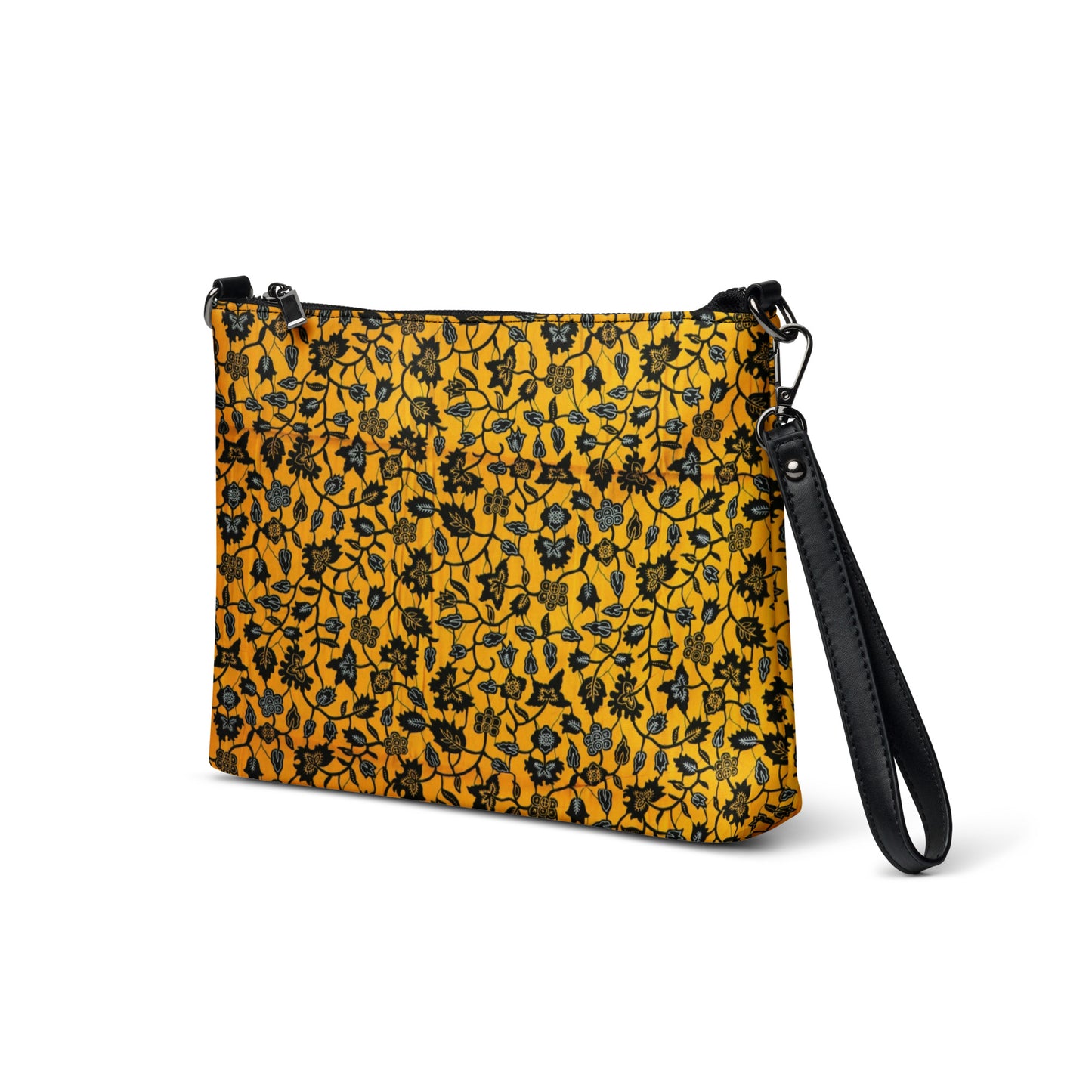 Yellow & Leaves Ankara Crossbody Bag