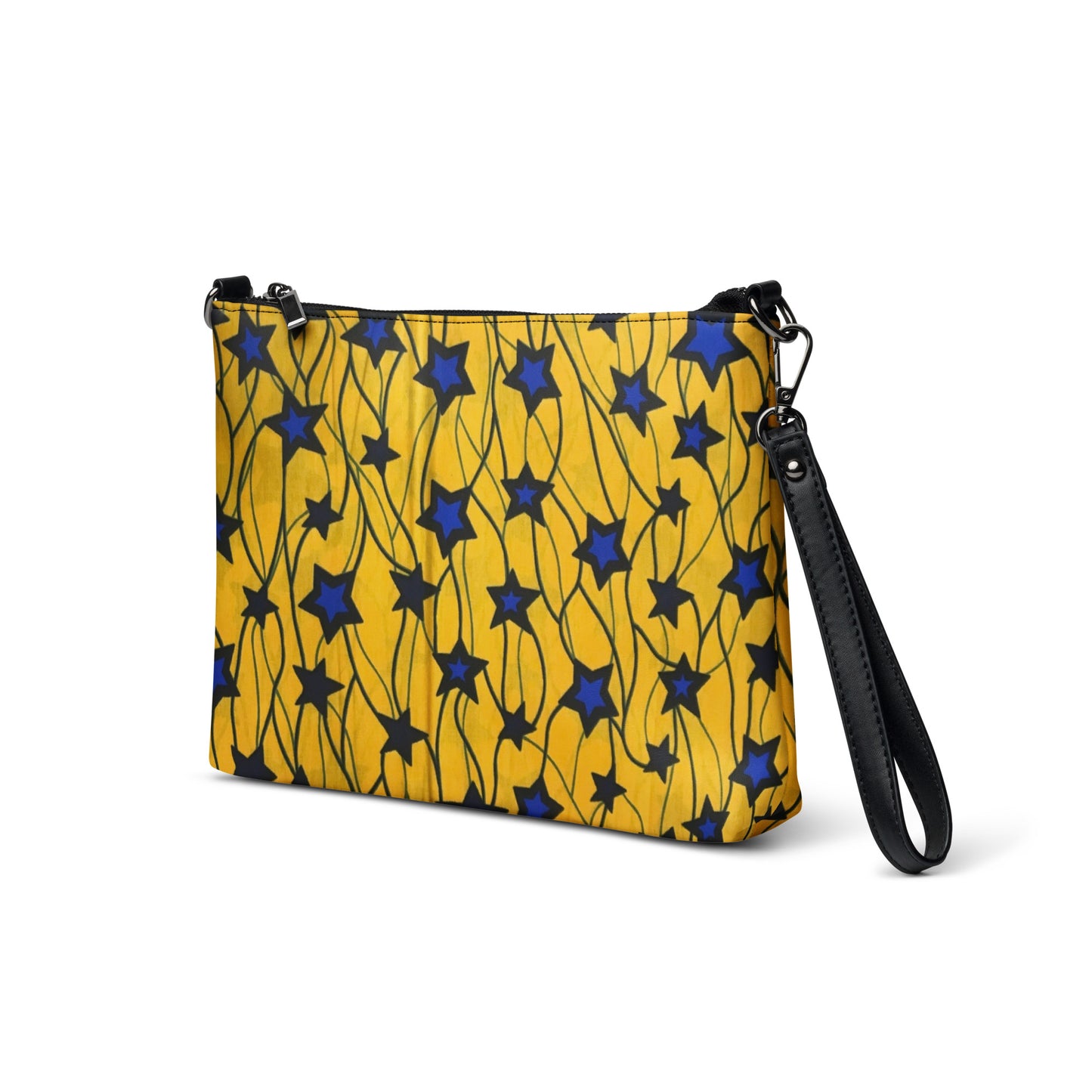 Yellow Blue Star Ankara Crossbody Bag