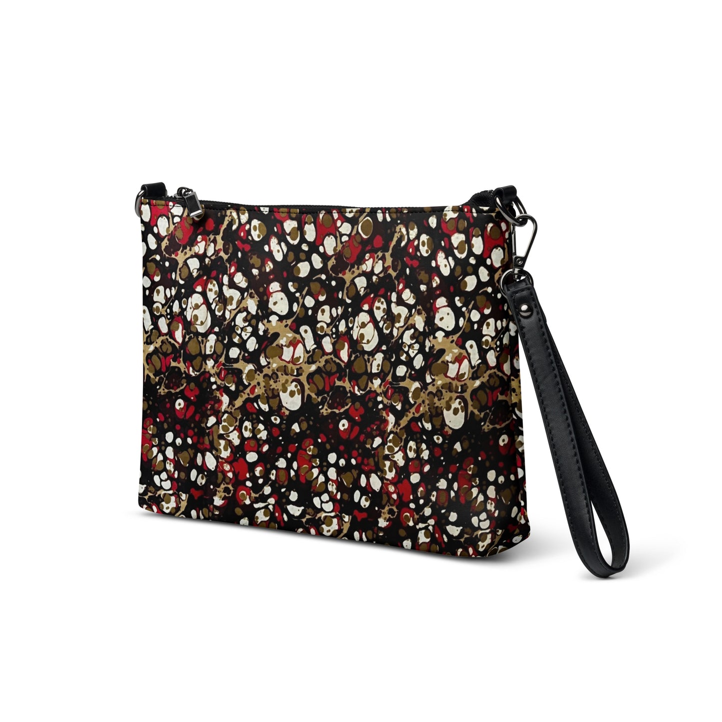 Red Abstract Adire Crossbody Bag