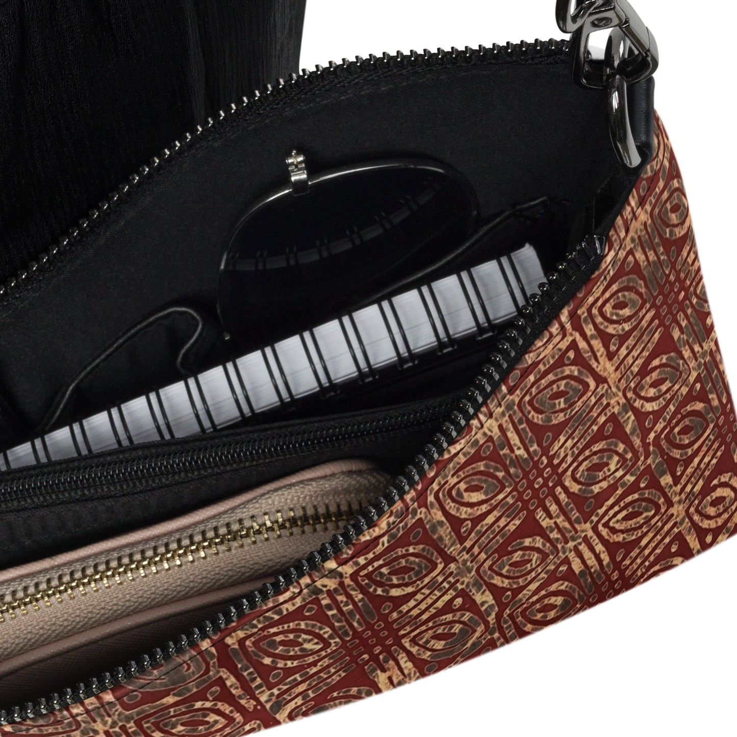 Copper And Gold Adire Crossbody Bag