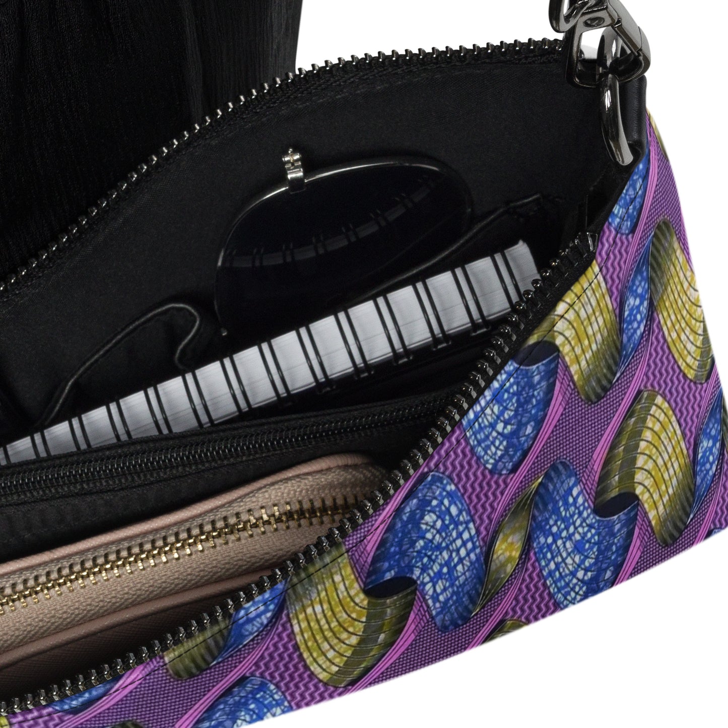 Blue Green Pink Ankara Crossbody Bag