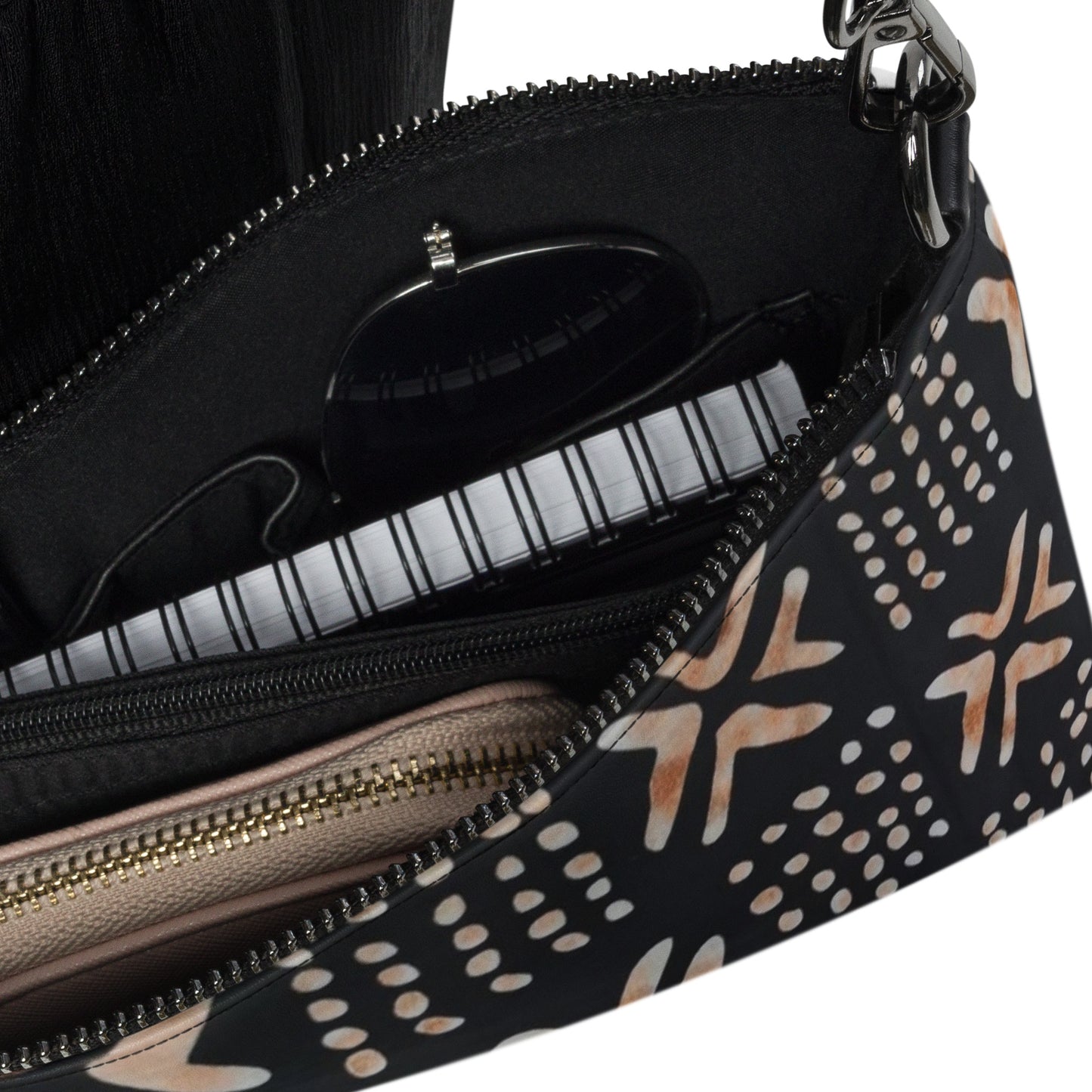Brown Abstract Square Ankara Crossbody Bag