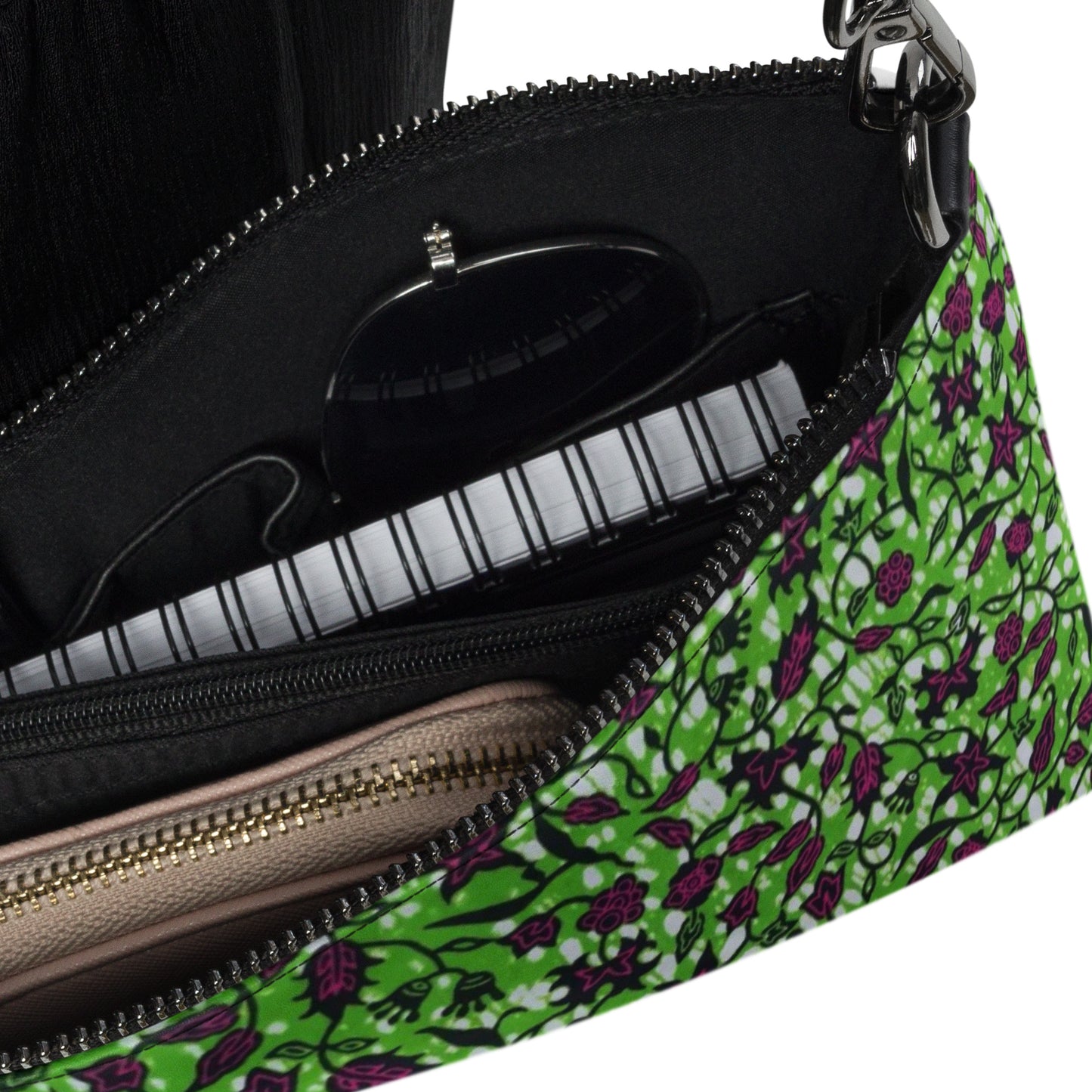 Green Burgundy Ankara Crossbody Bag