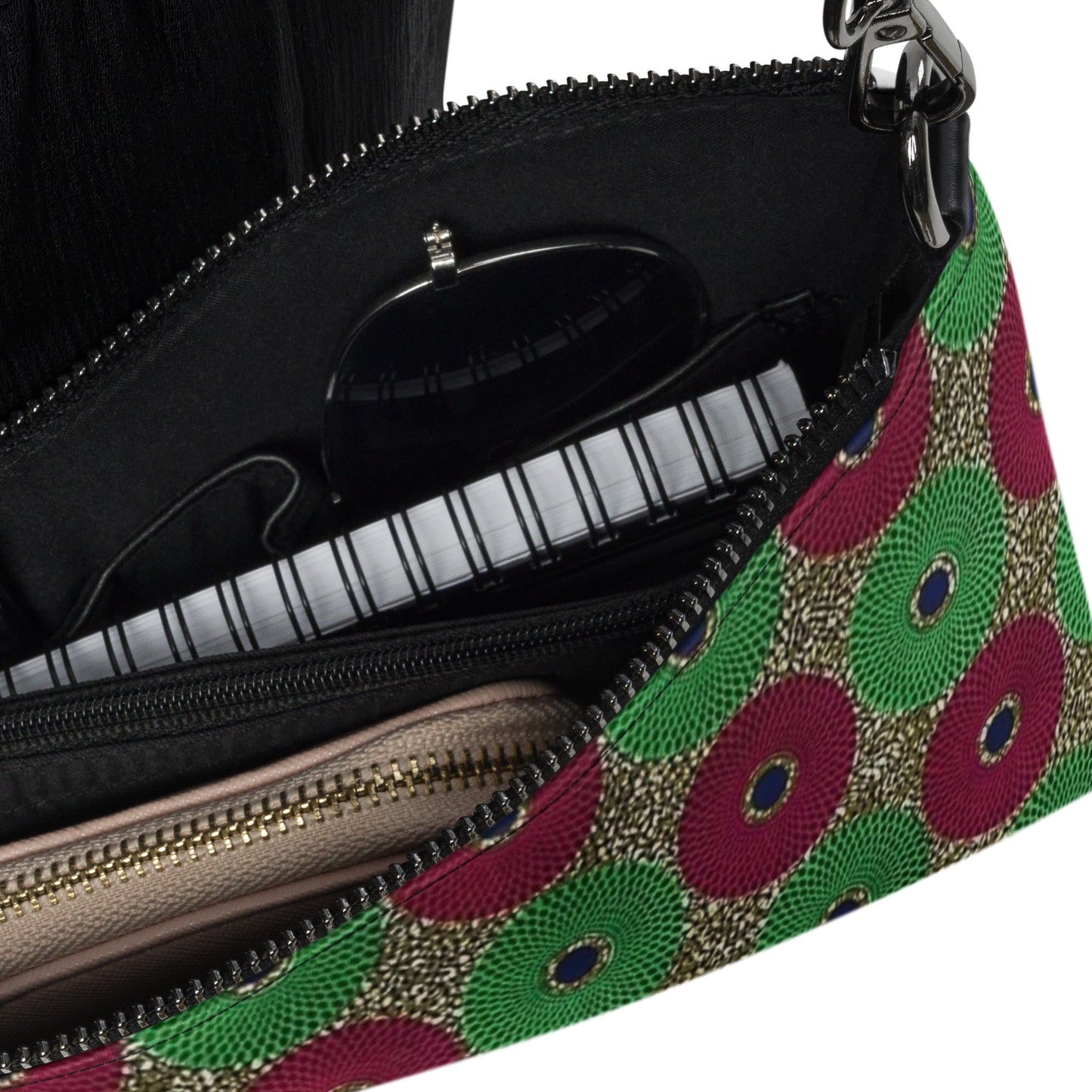 Green Red Mandela Ankara Crossbody Bag