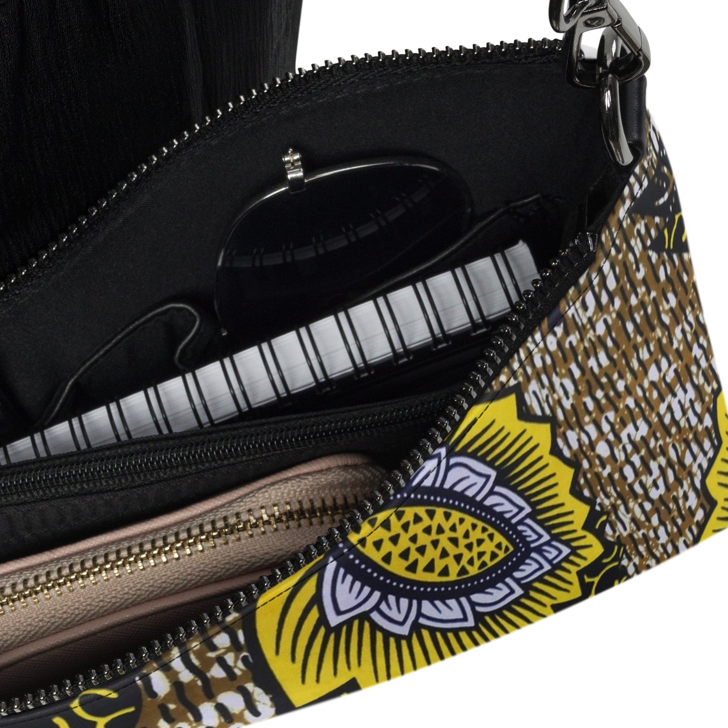 Yellow Brown Ankara Crossbody Bag