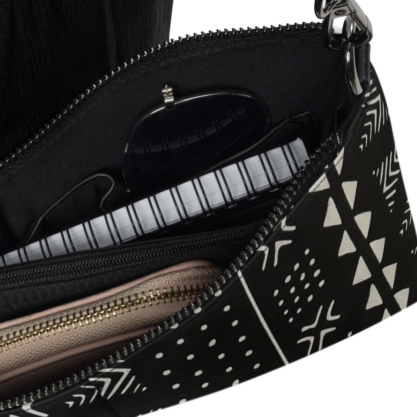 Black & White African Print Ankara Crossbody Bag