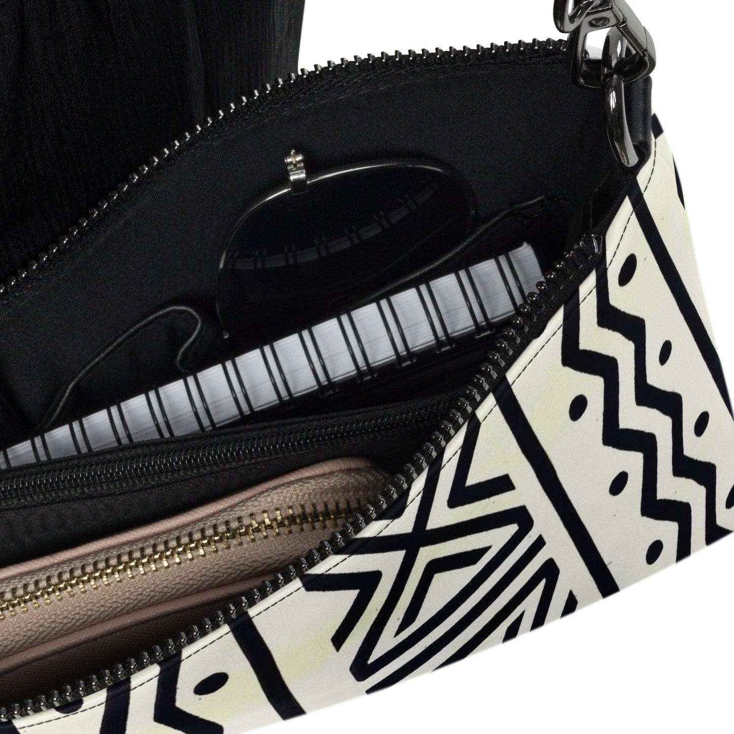 Black & White Bogolan Ankara Crossbody Bag