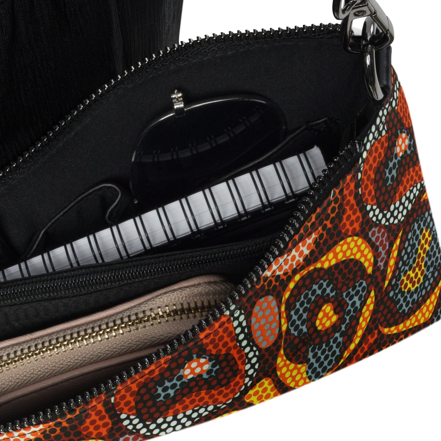 Multicoloured Orange Abstract Ankara Crossbody Bag