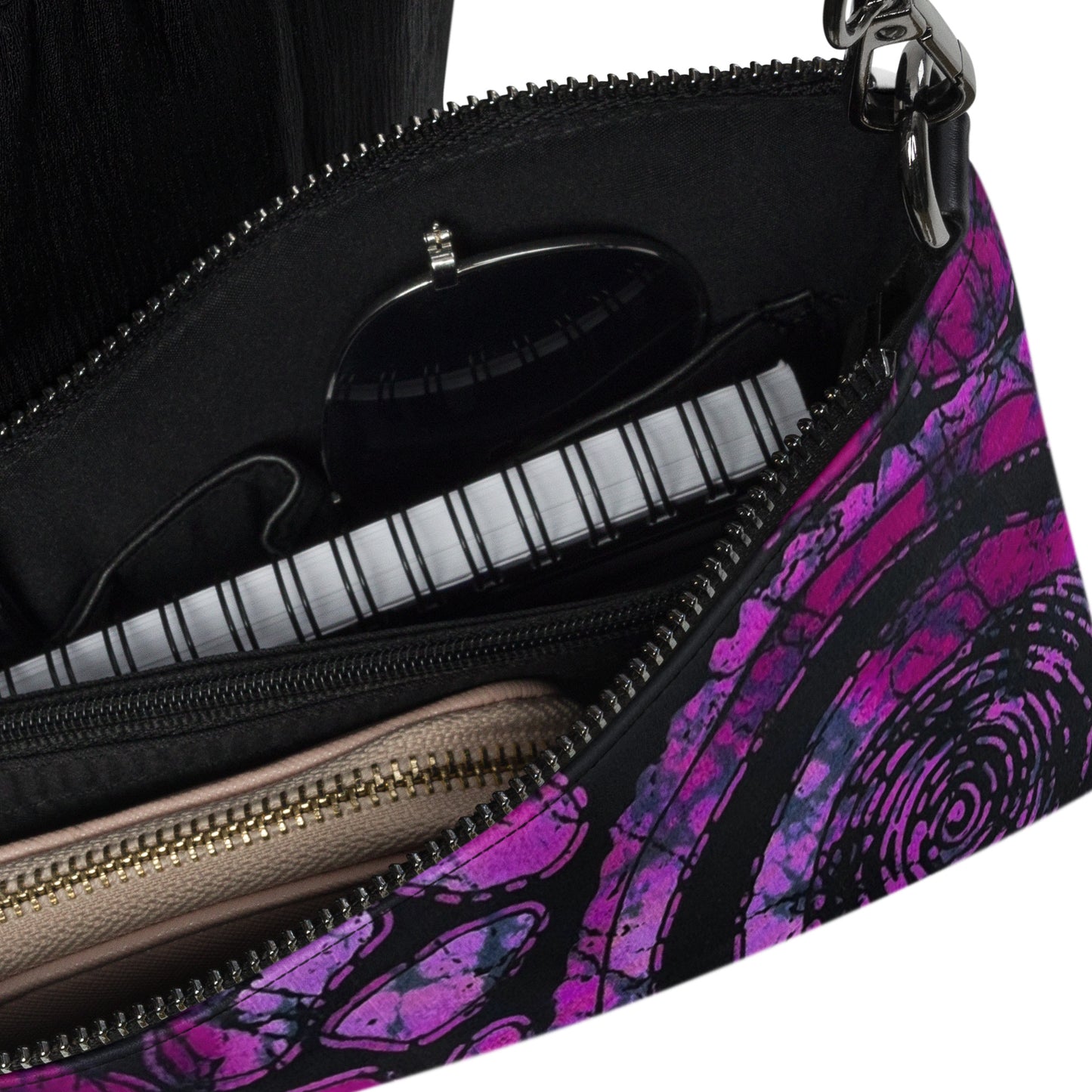 Purple Black Ankara Crossbody Bag