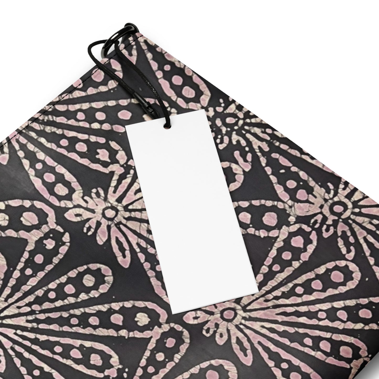 Brown Pale Pink Floral Pattern Adire Crossbody Bag