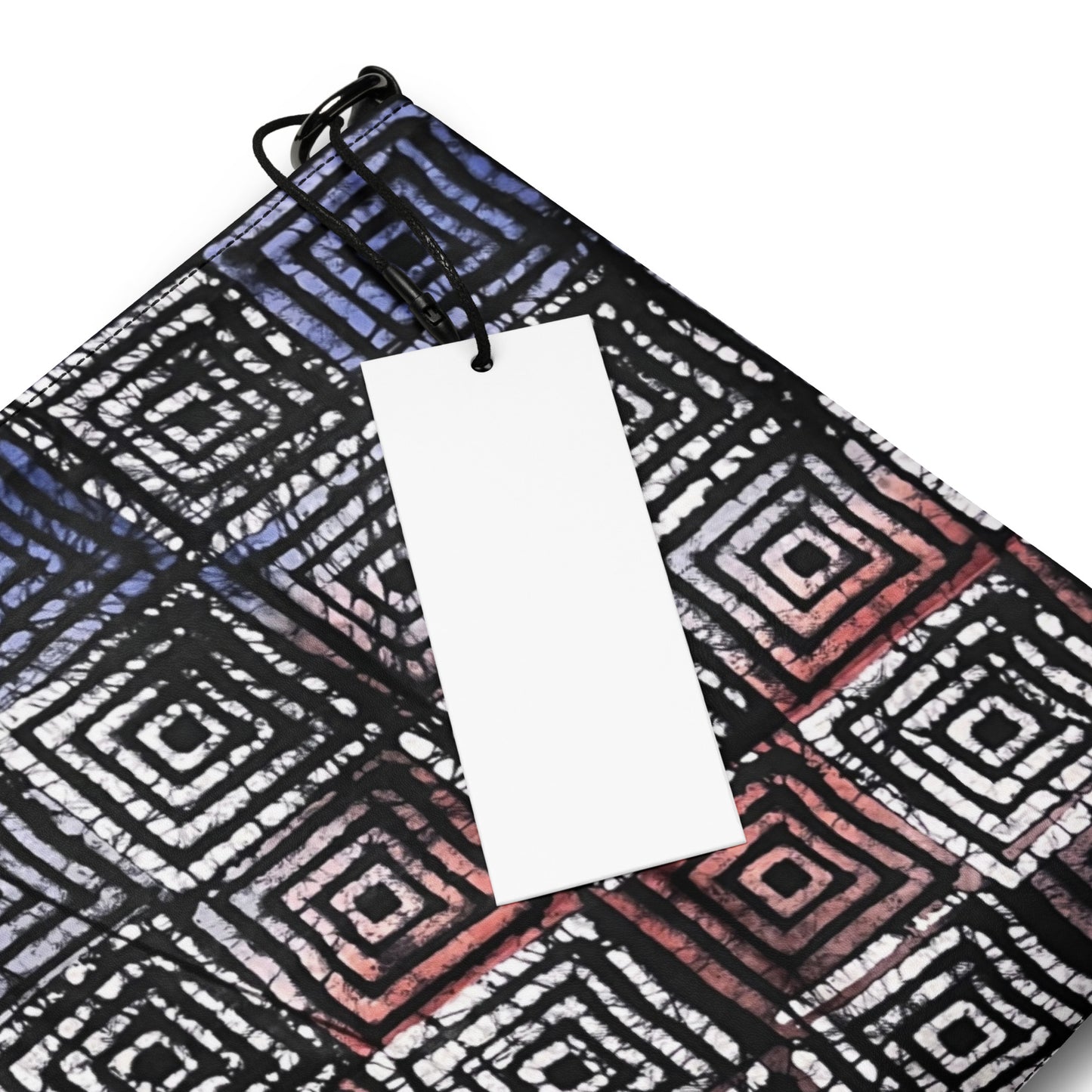 Hollow Squares Black Red Blue African Print Crossbody Bag