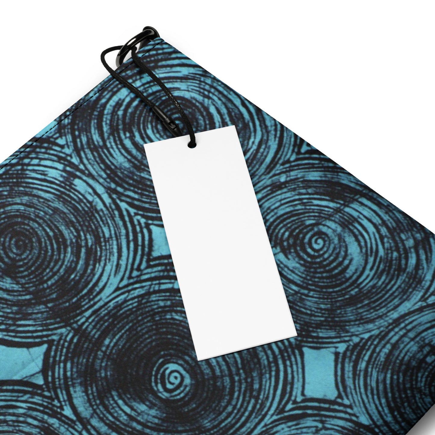 Black And Turquoise Swirl Adire Crossbody Bag