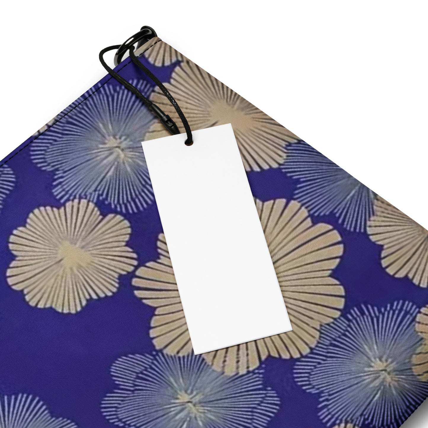 Cream Blue Floral Ankara Crossbody Bag