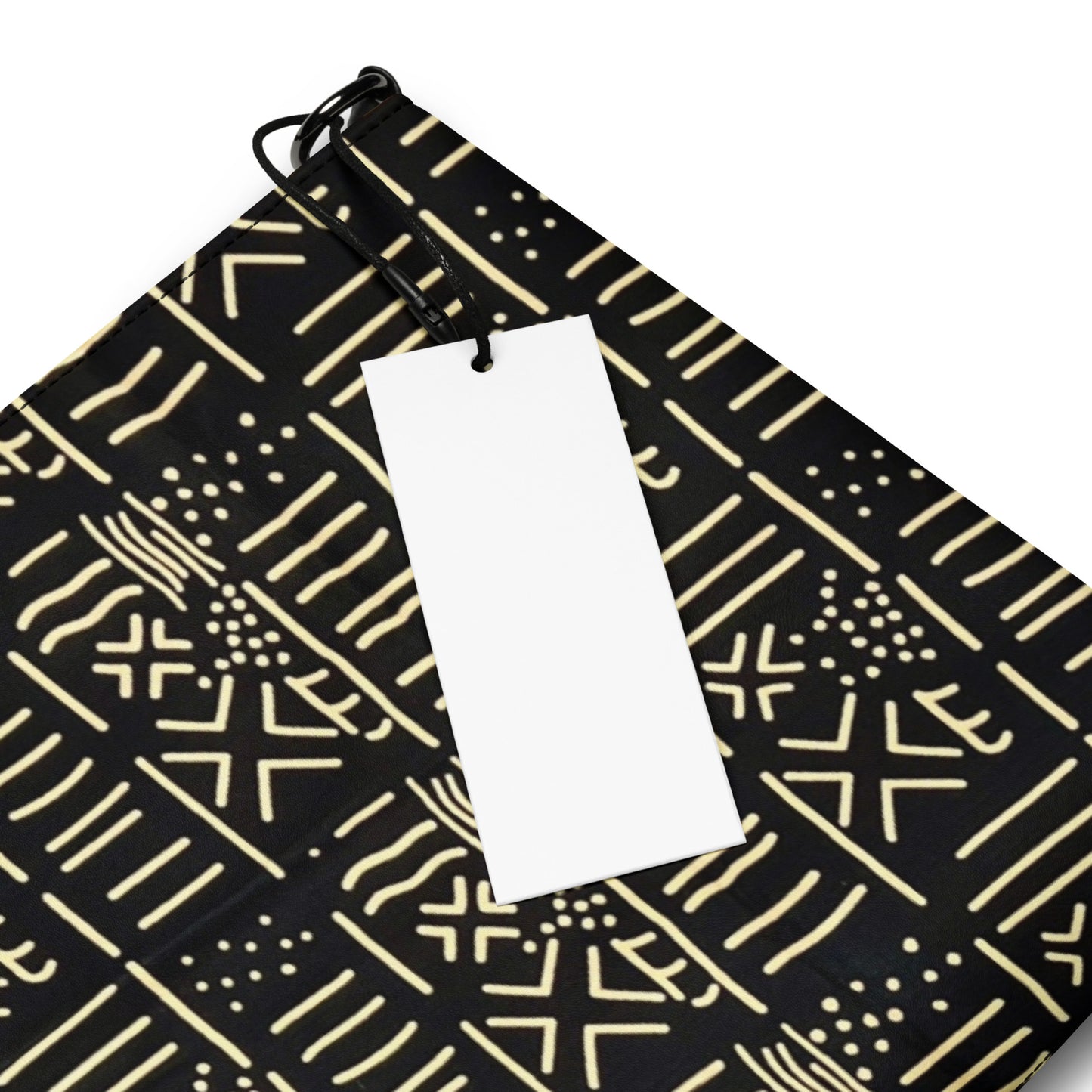 Cream & Black African Print Ankara Crossbody Bag