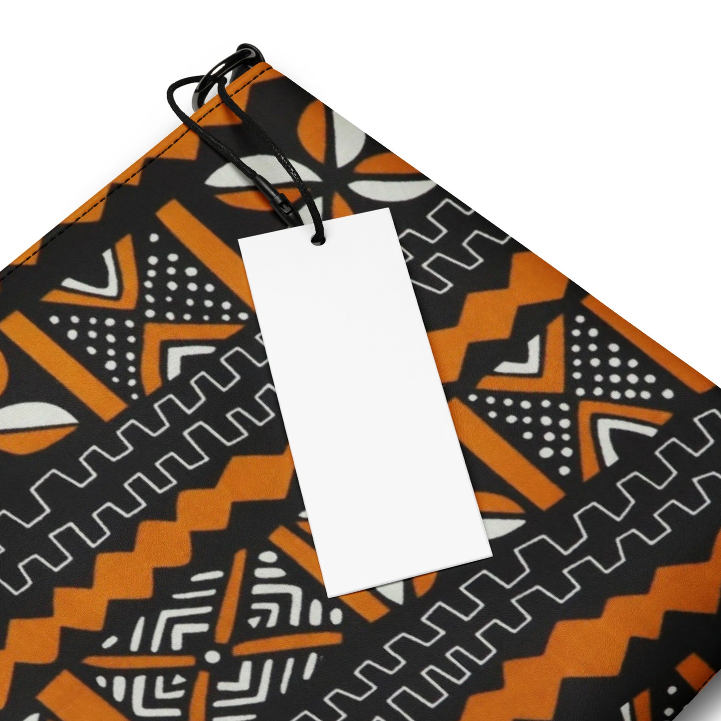 Orange Black & White Bogolan Ankara Crossbody Bag