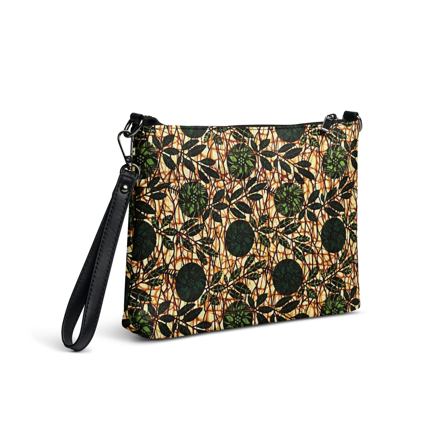 Green Leaf Wine Ankara Crossbody Bag