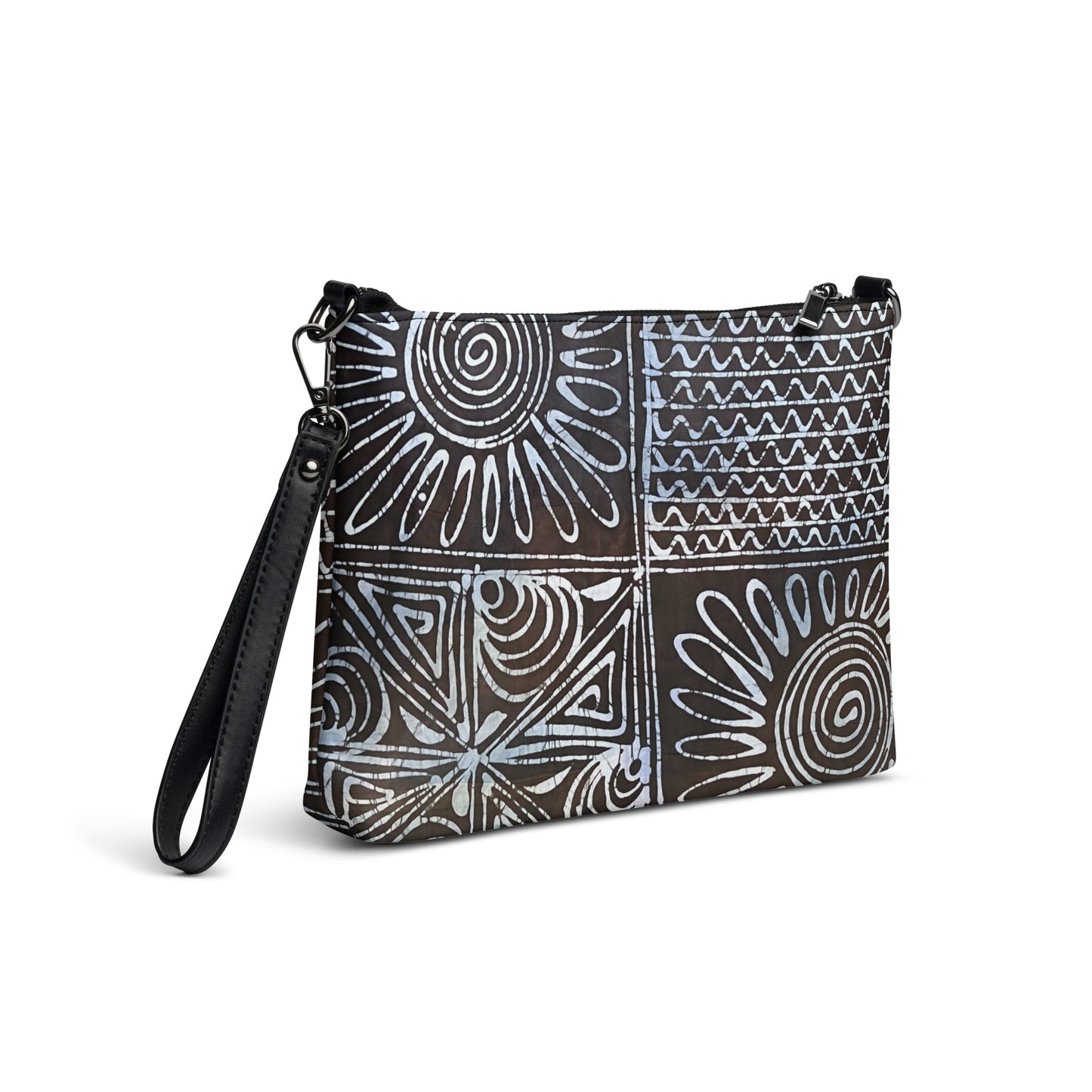 Abstract Cyan Blue Adire Crossbody Bag