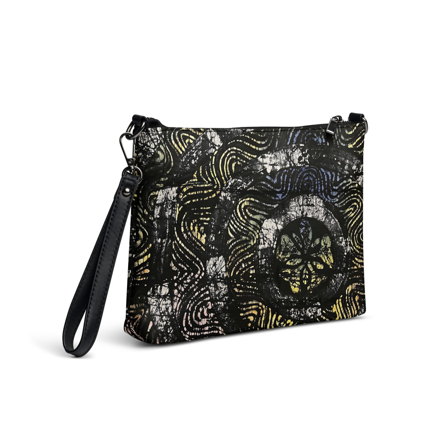 Circles And Swirls Indigo Adire Crossbody Bag