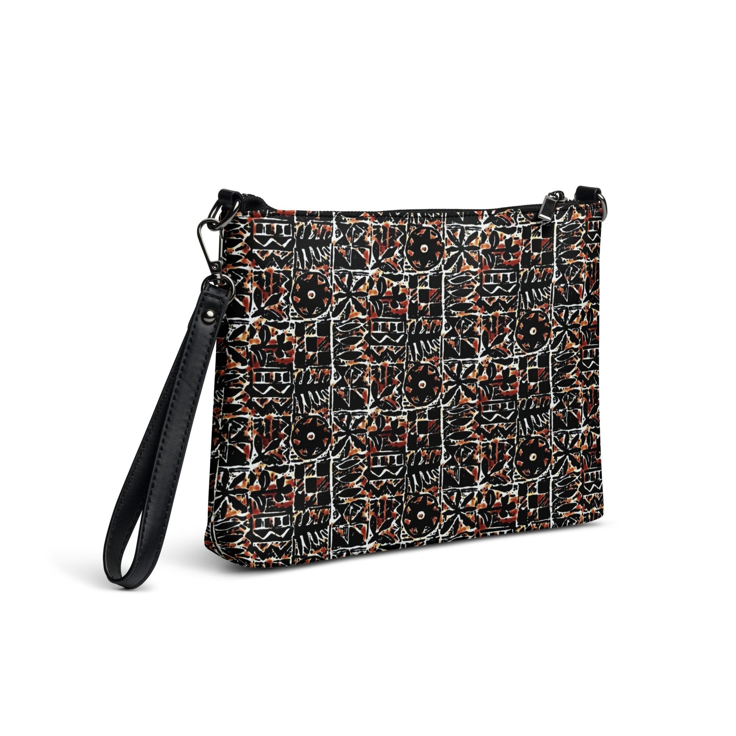 Red Black Abstract Pattern Crossbody Bag