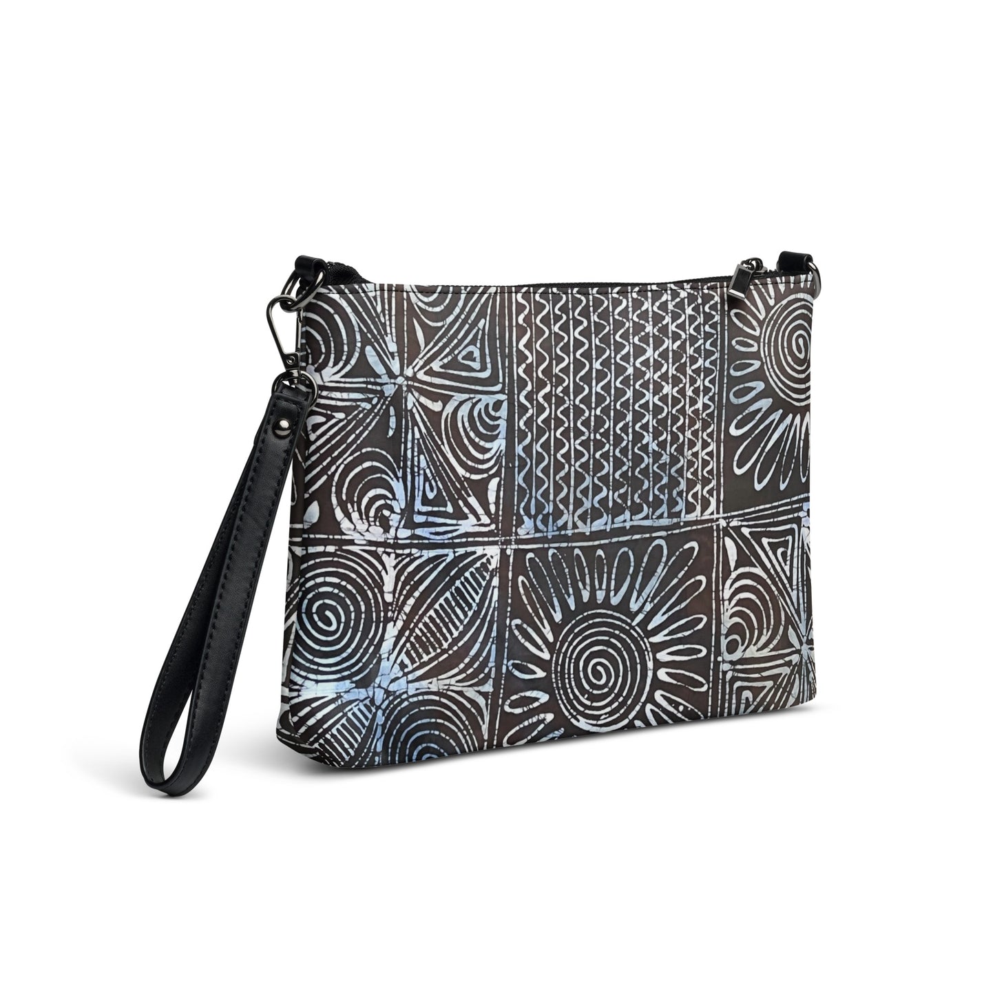 Abstract Cyan Adire Crossbody Bag