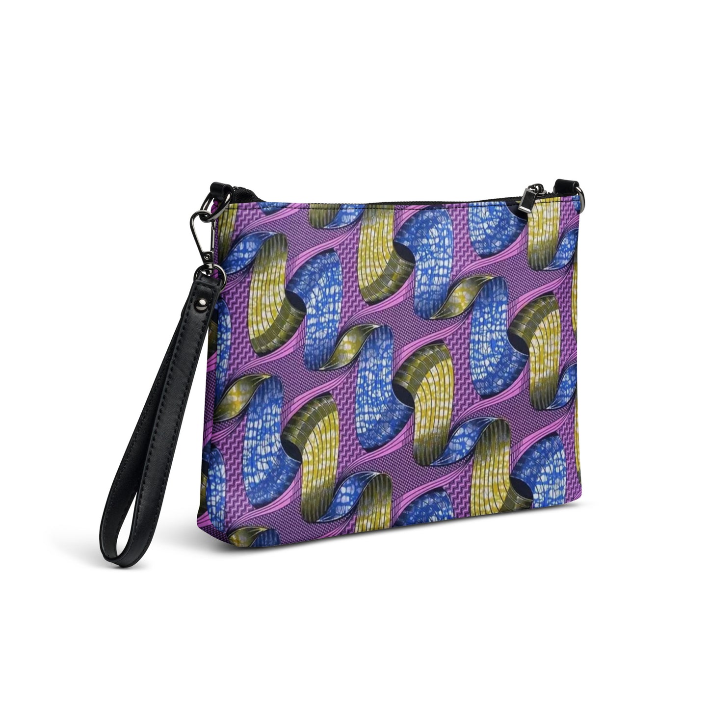 Blue Green Pink Ankara Crossbody Bag