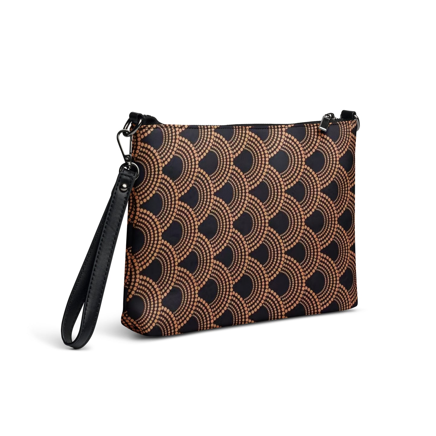 Brown Abstract Ankara Crossbody Bag