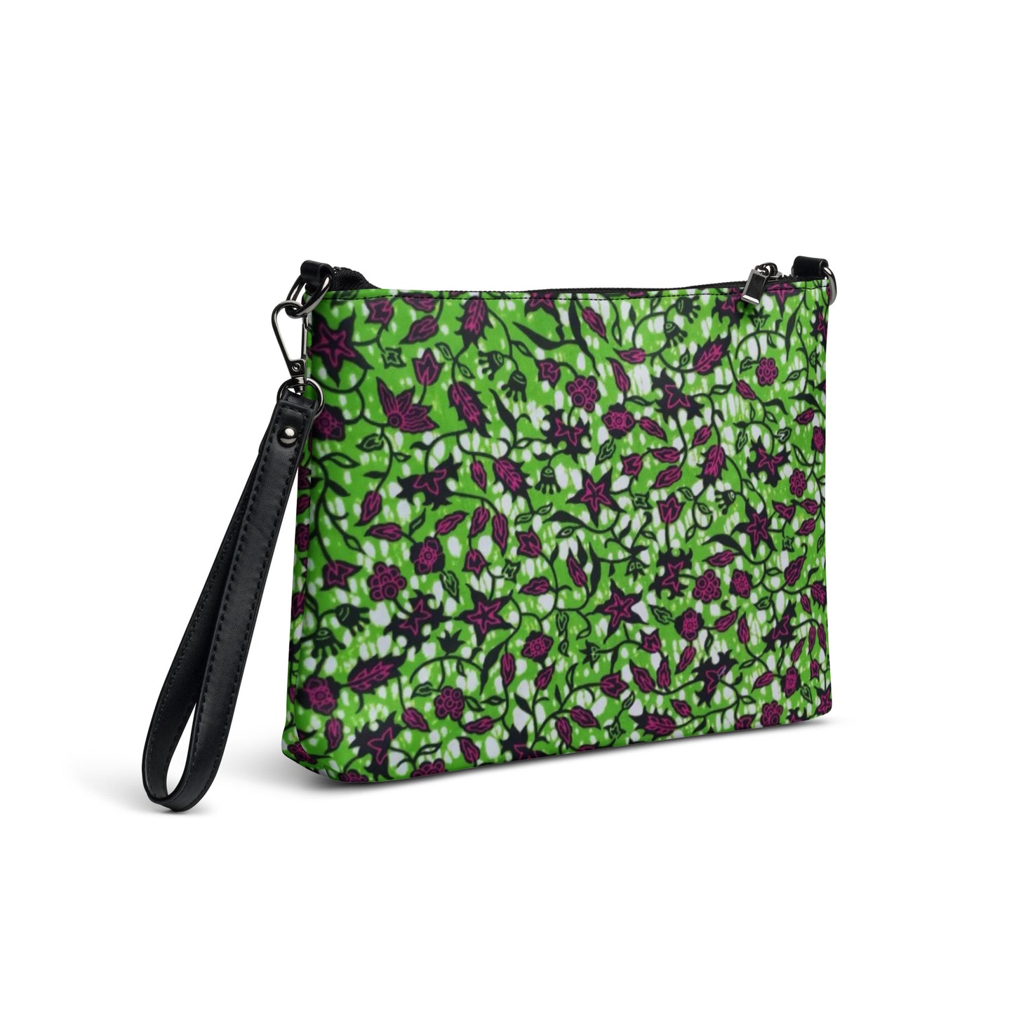 Green Burgundy Ankara Crossbody Bag