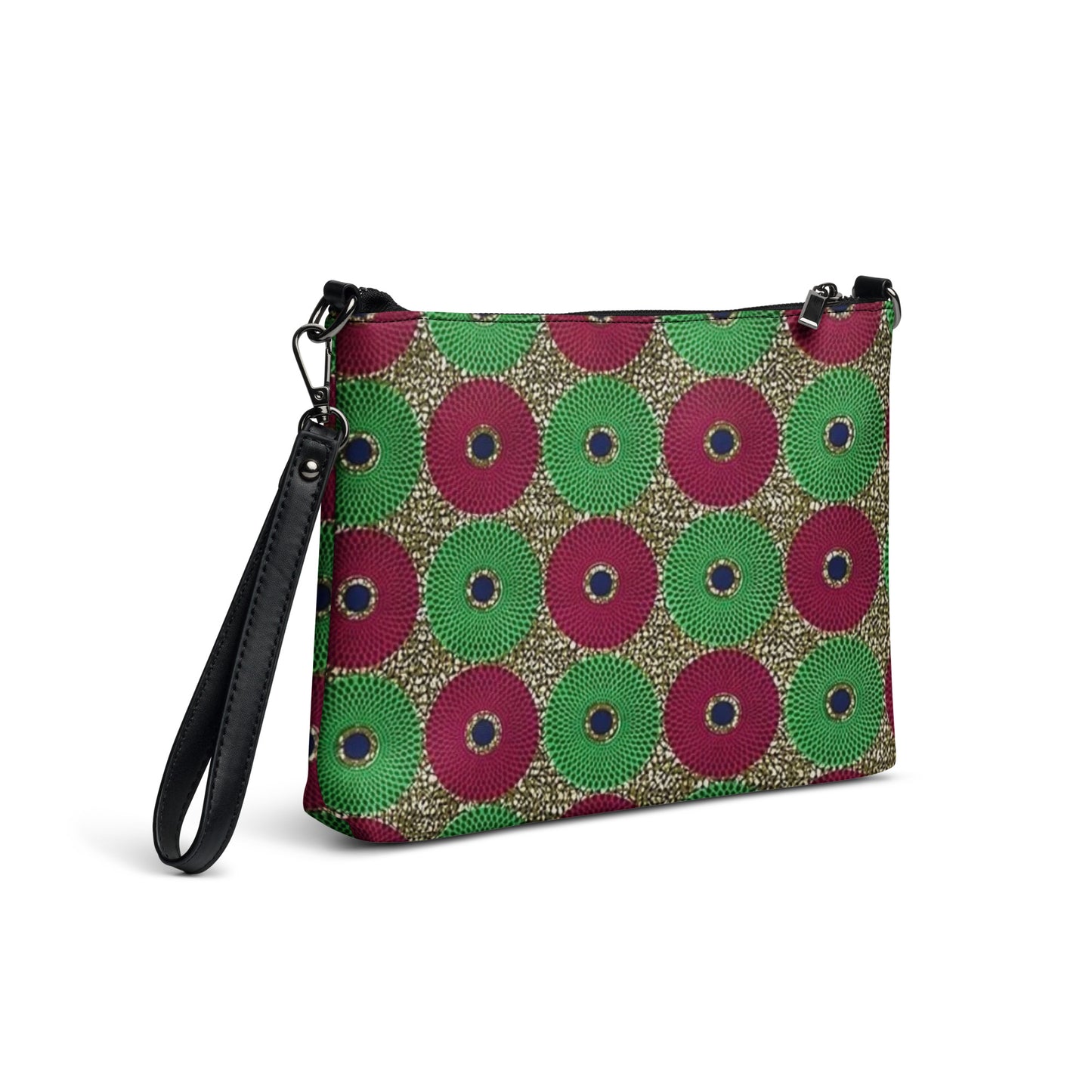 Green Red Mandela Ankara Crossbody Bag