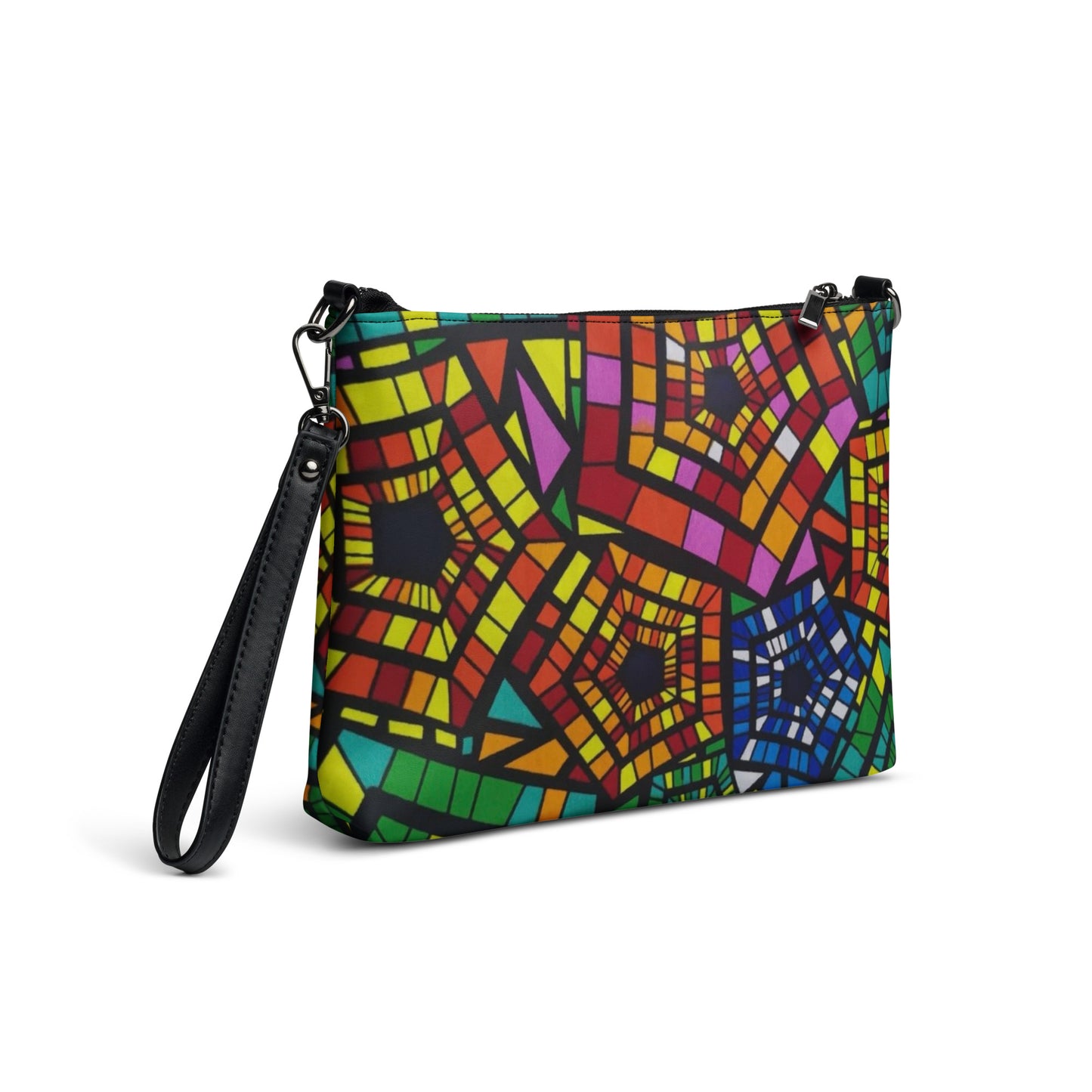 Multicolour Pentagon Ankara Crossbody Bag