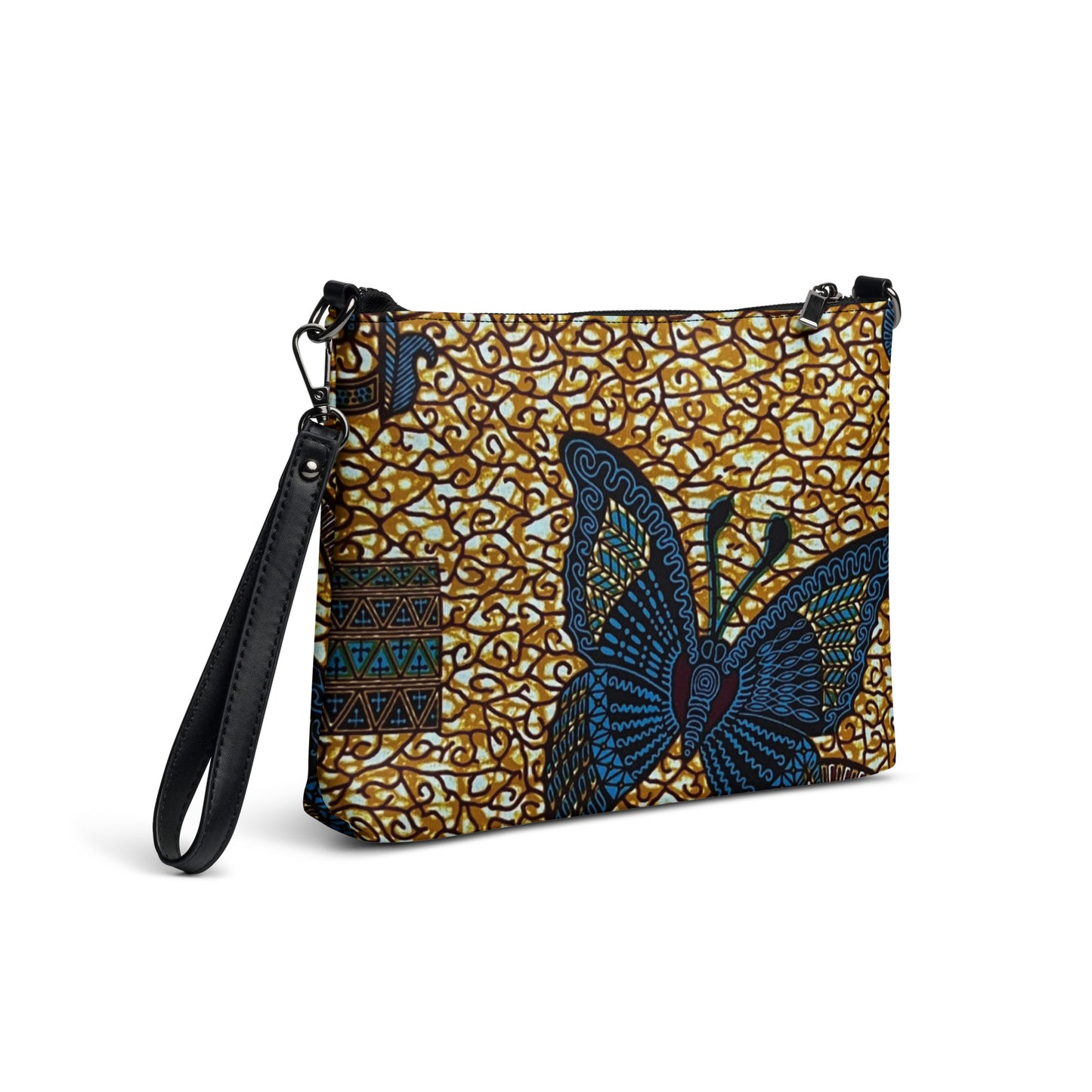 Butterfly Brown Ankara Crossbody Bag