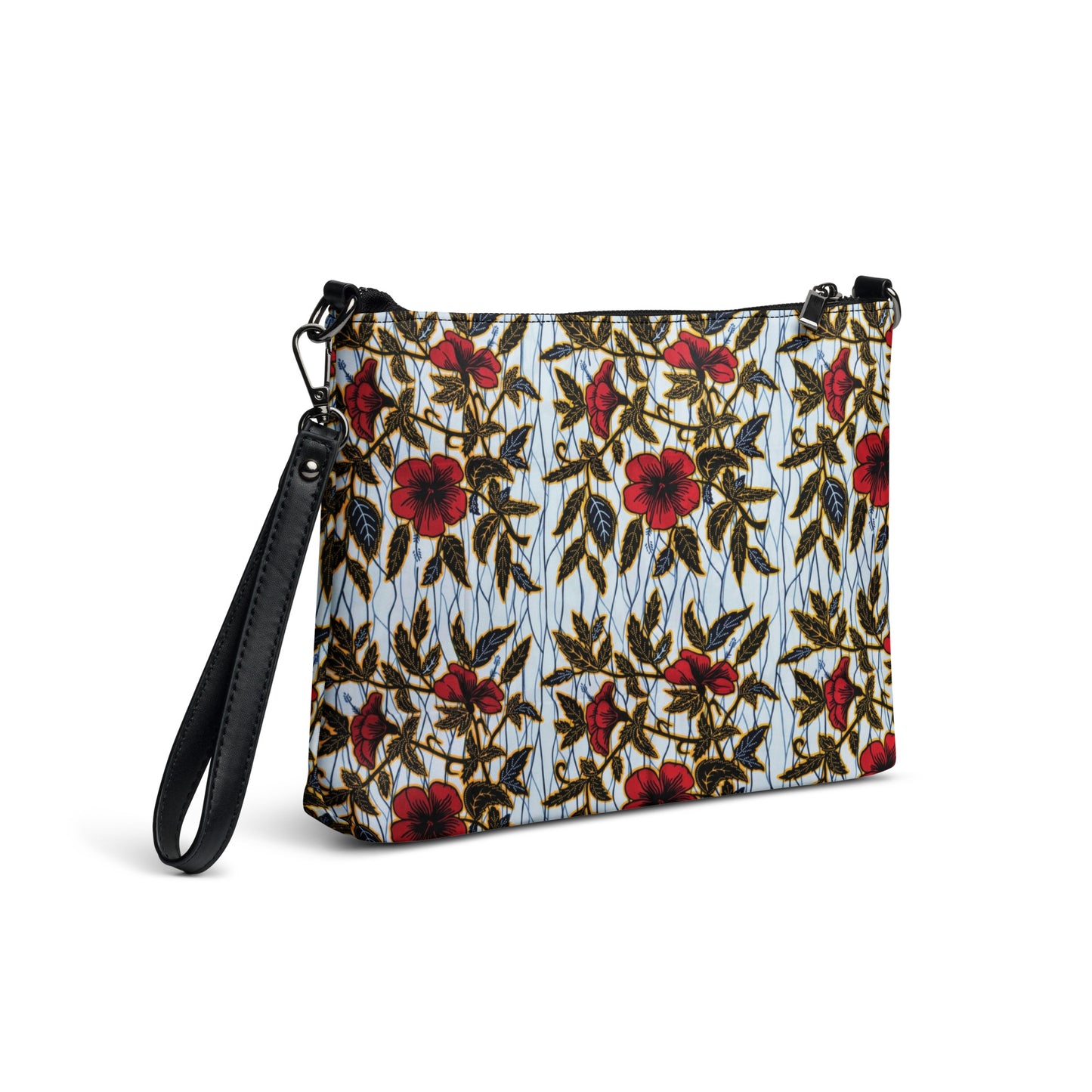 Hibiscus & Leaves Ankara Crossbody Bag