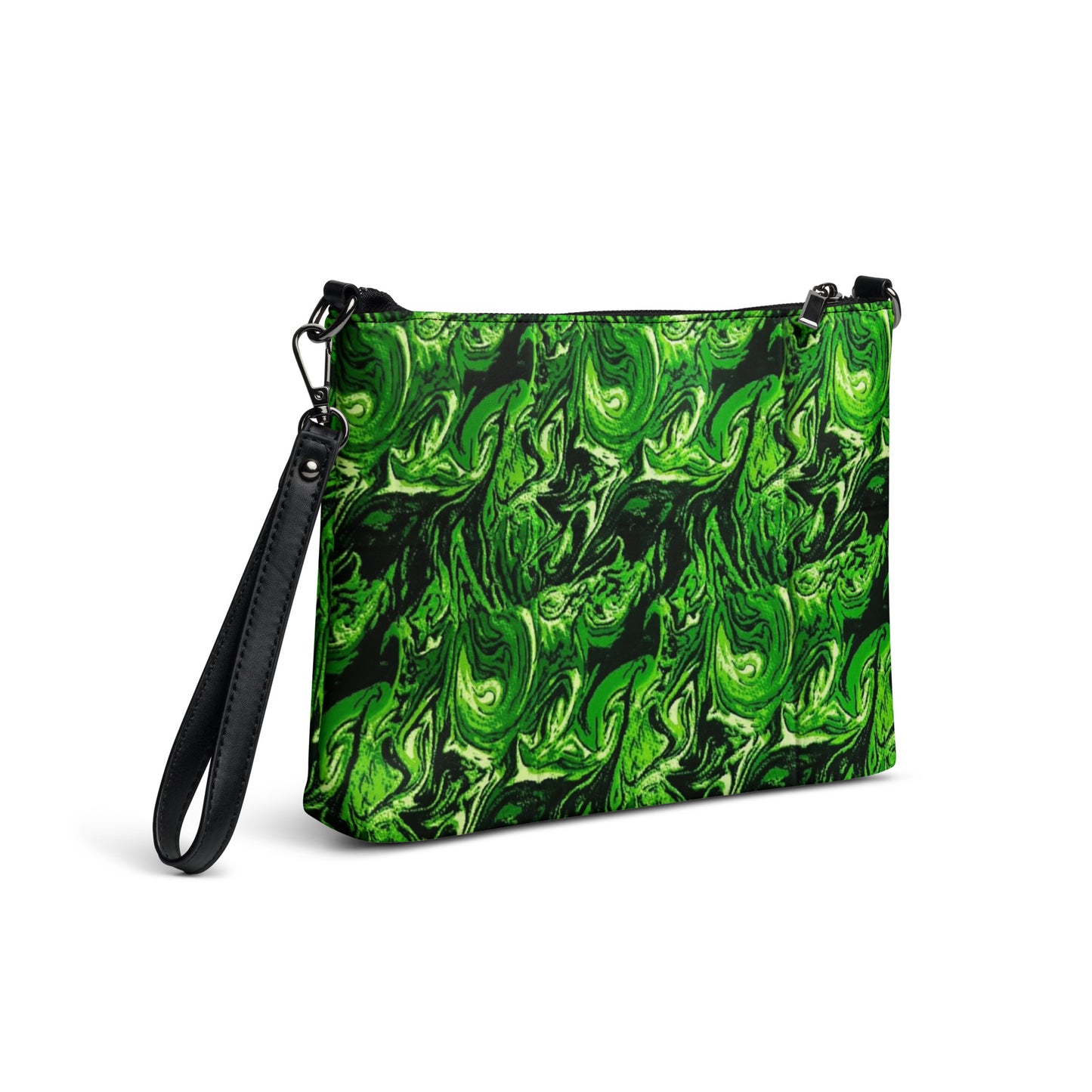 Green Abstract Ankara Crossbody Bag