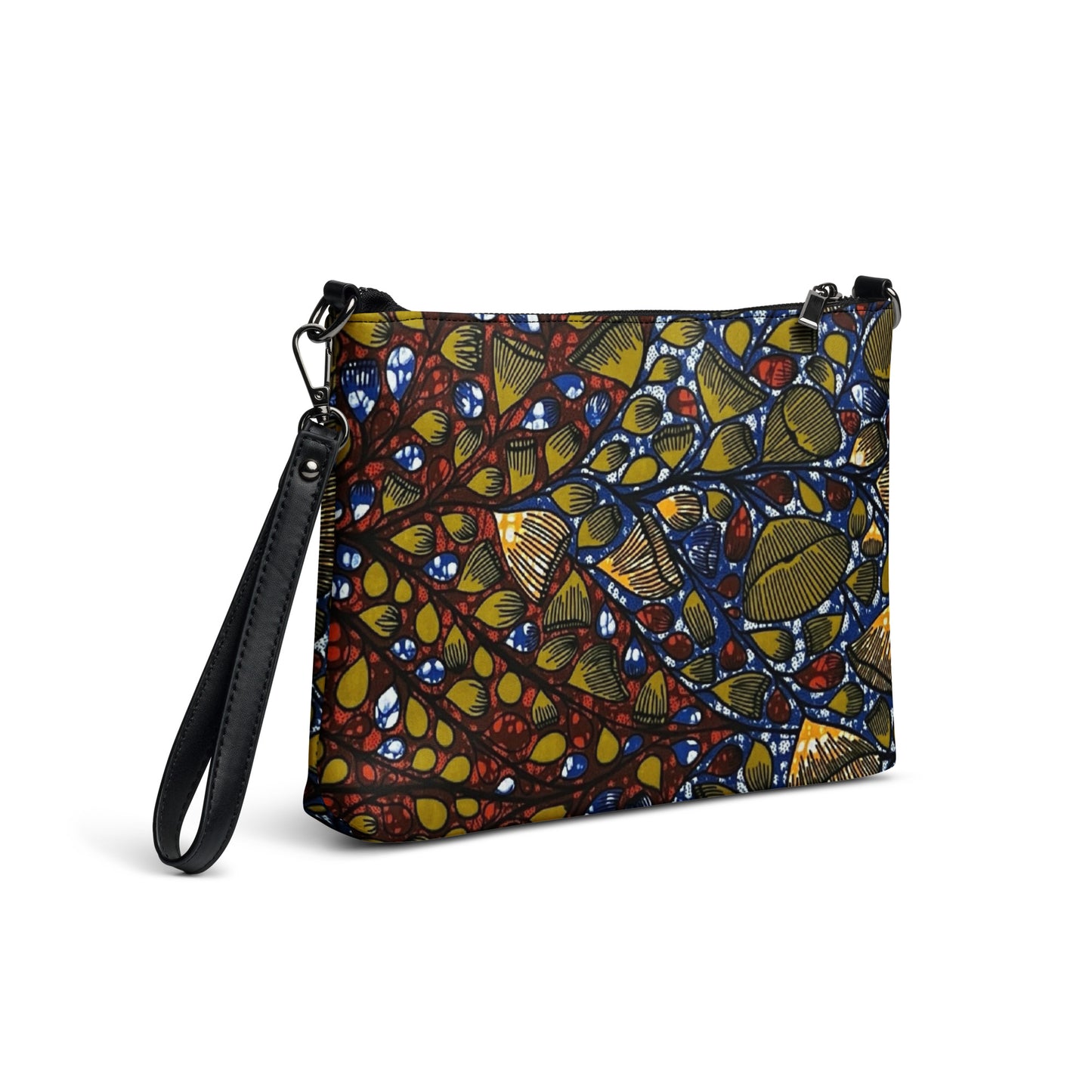 Leafy Abstract Ankara Crossbody Bag