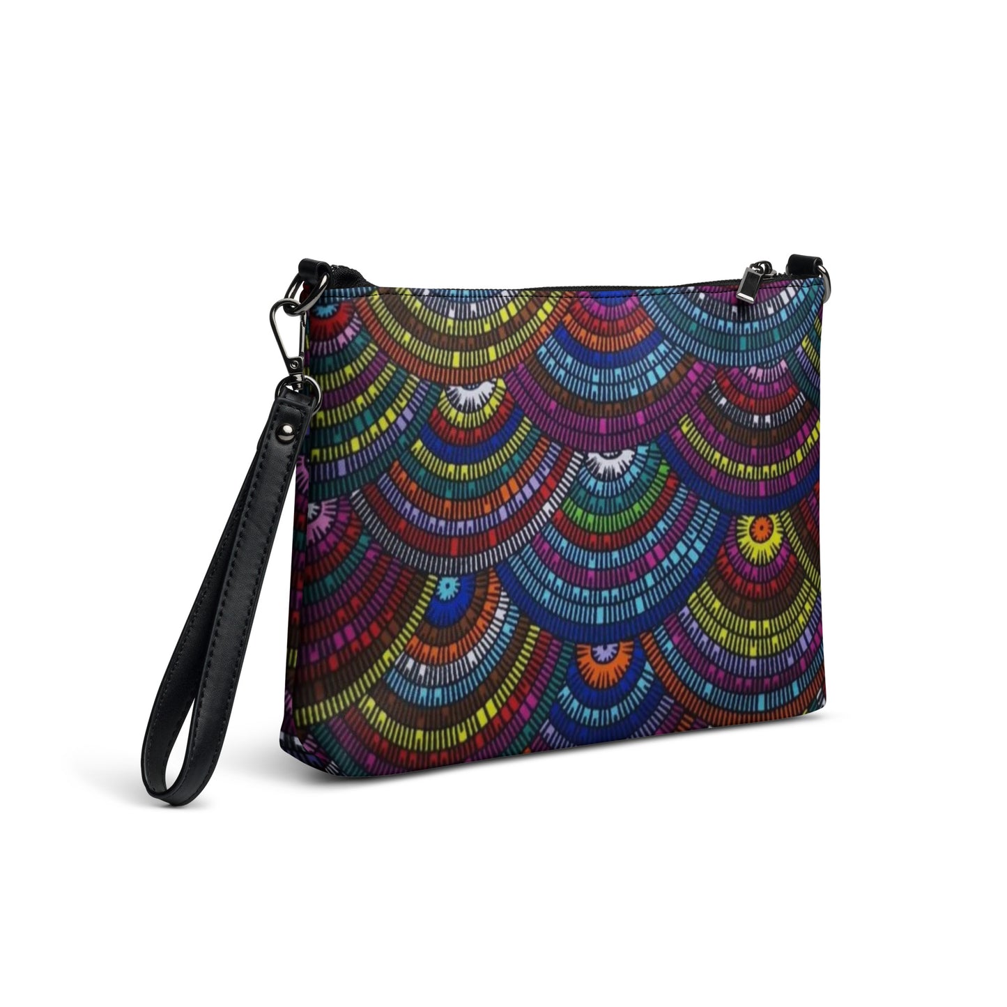 Multicolour Half Circle Ankara Crossbody Bag