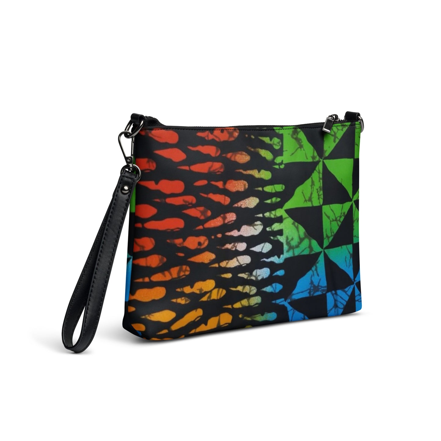 Multicolour Shapes Adire Ankara Crossbody Bag