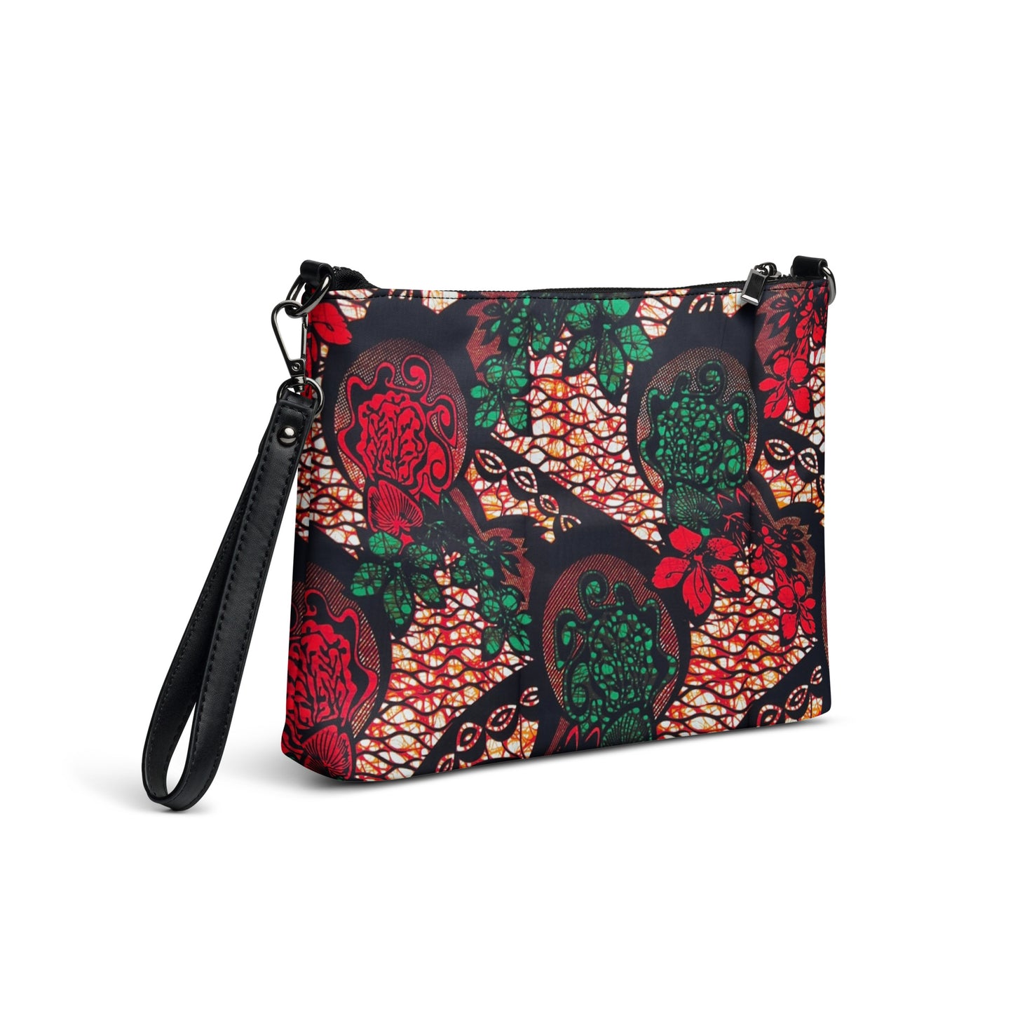 Orange Green Brown Ankara Crossbody Bag