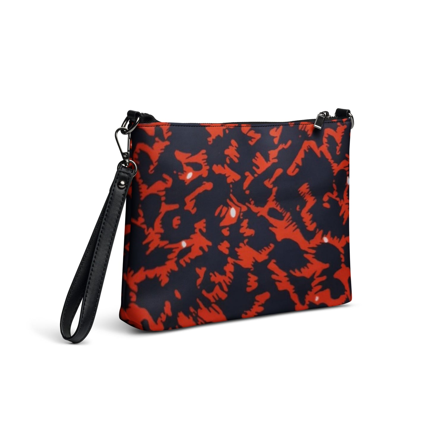 Orange Leopard Ankara Crossbody Bag