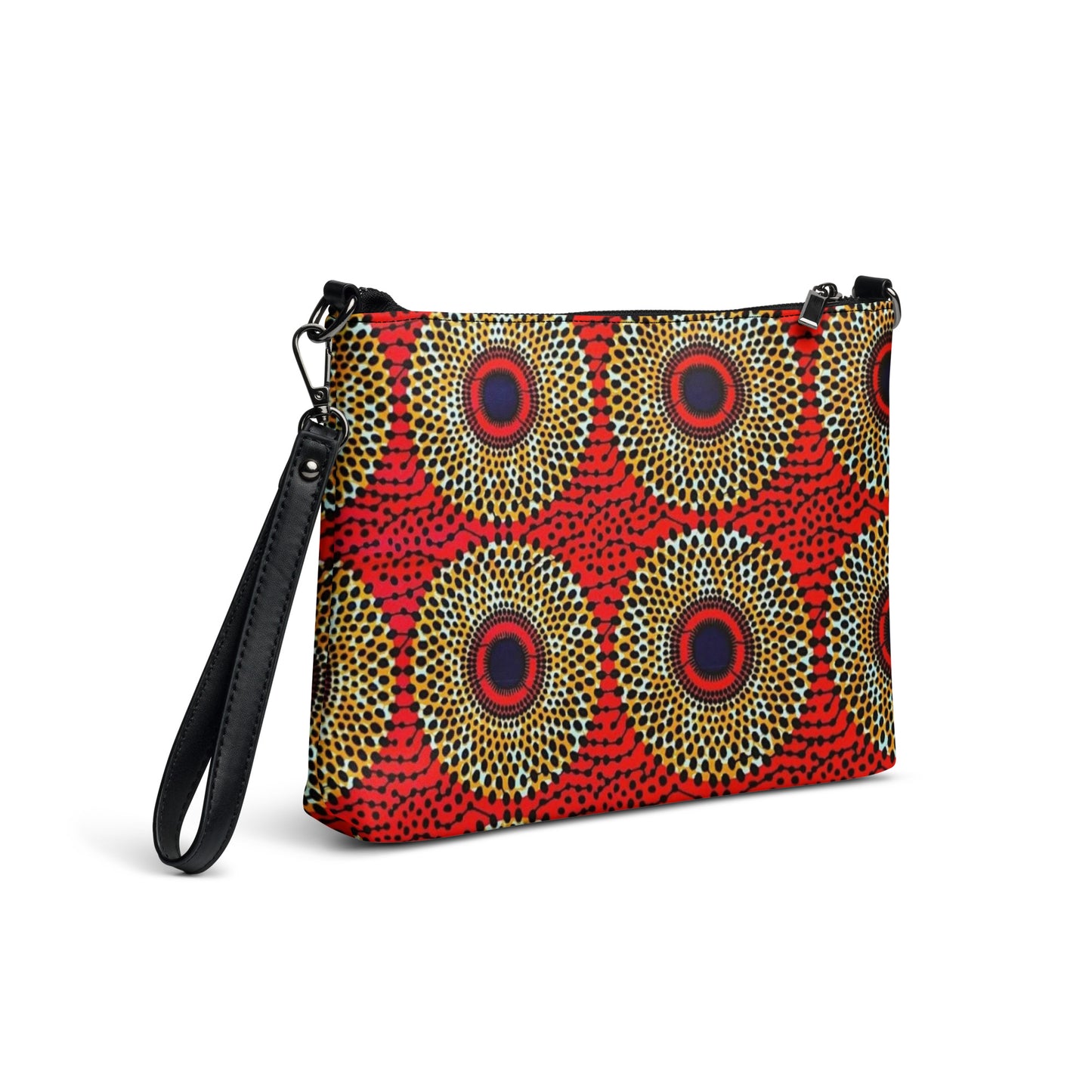 Orange Mandela Ankara Crossbody Bag